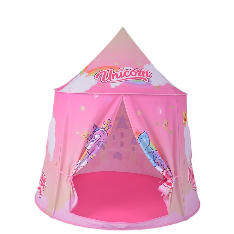 Pink Unicorn House Kids Folding Playhouse Play Tent Toddler House Indoor Outdoor