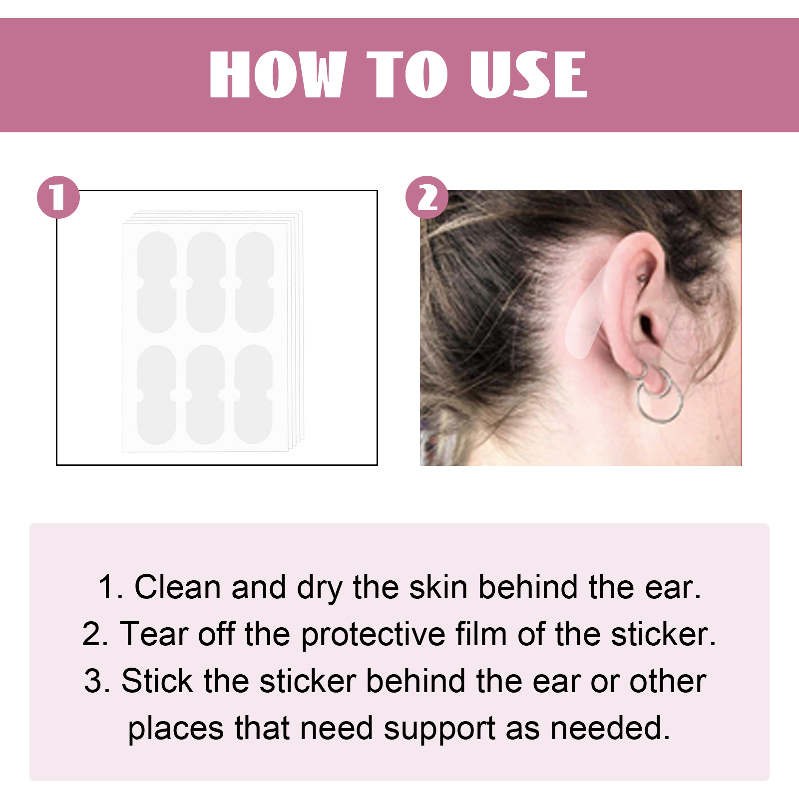 Elf Ear Plasters Cosmetic Protruding Ear Stickers Invisible Protruding Ears Correctar Tap Women Solution Big Ear Supporters Aesthetic Corrector Tools