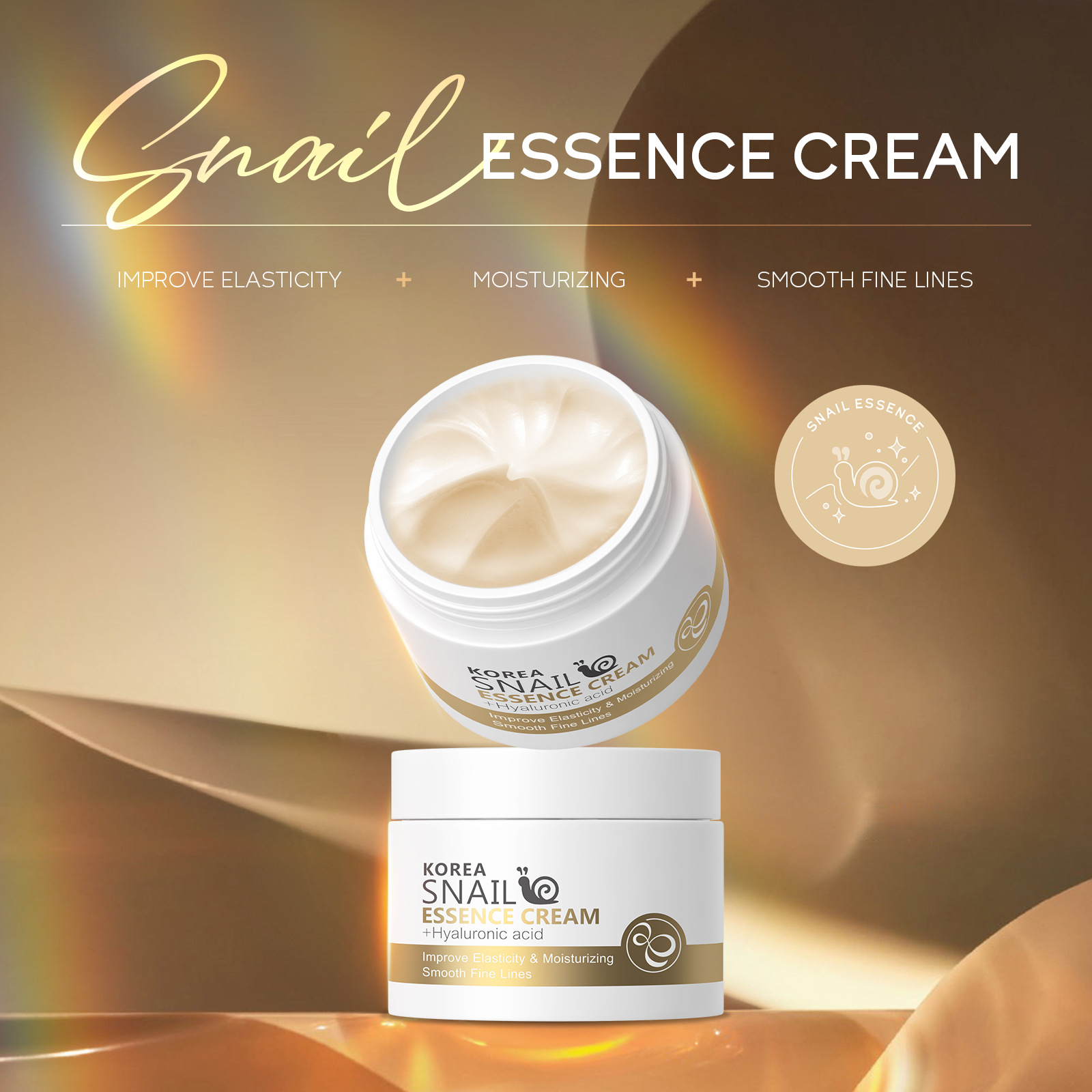 Snail Anti Aging Cream Essence Collagen Face Moisturizer Nourish Repair Face Damaged Lift Firm Smooth Bright Whitening Skin Care Product Day Cream 25g
