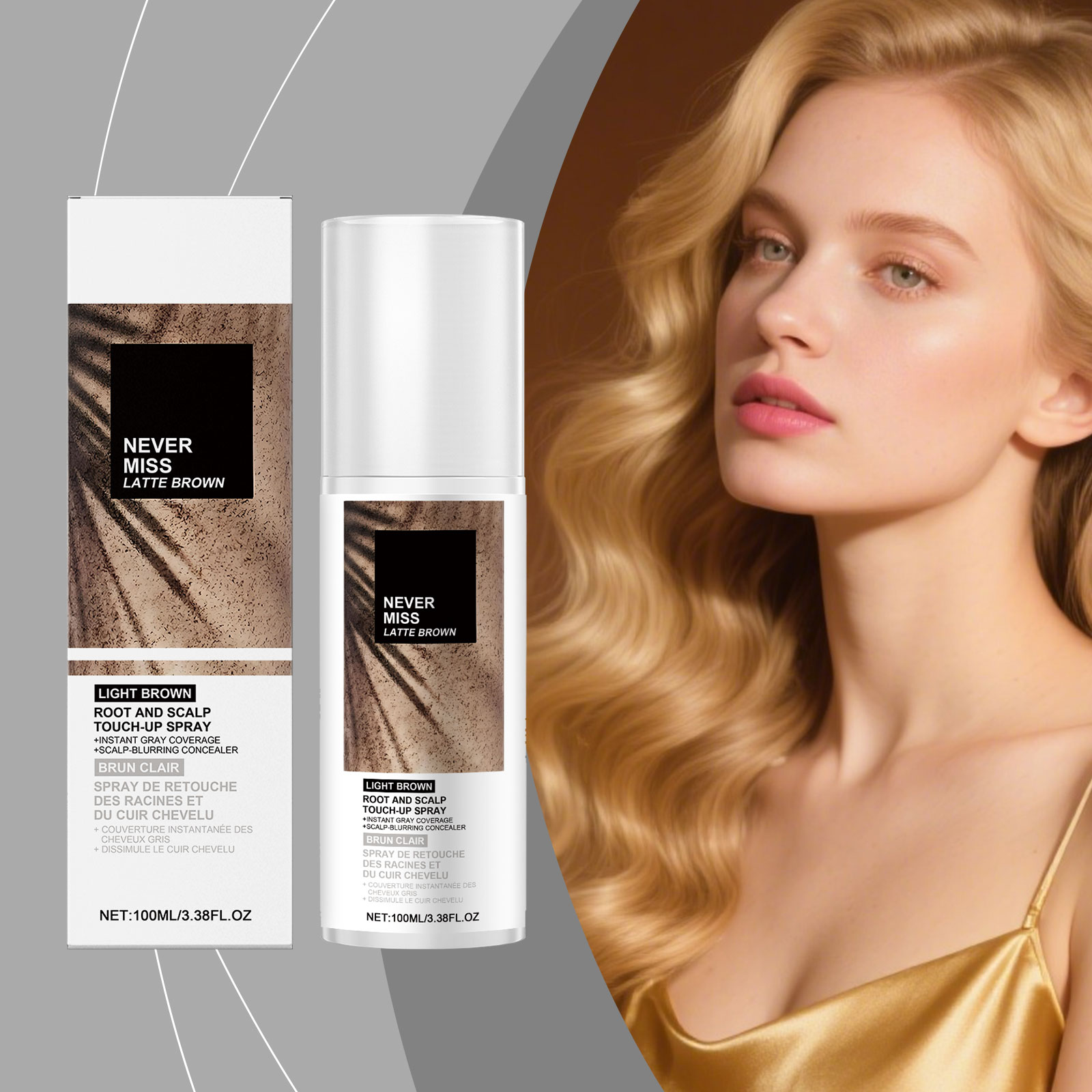 Light Brown Instant Hair Color Spray Temporary Hair Color Easy Color Quickly Dryness Multi Shade Choose Daily Use Portable Hair Dyeing Spray ﻿