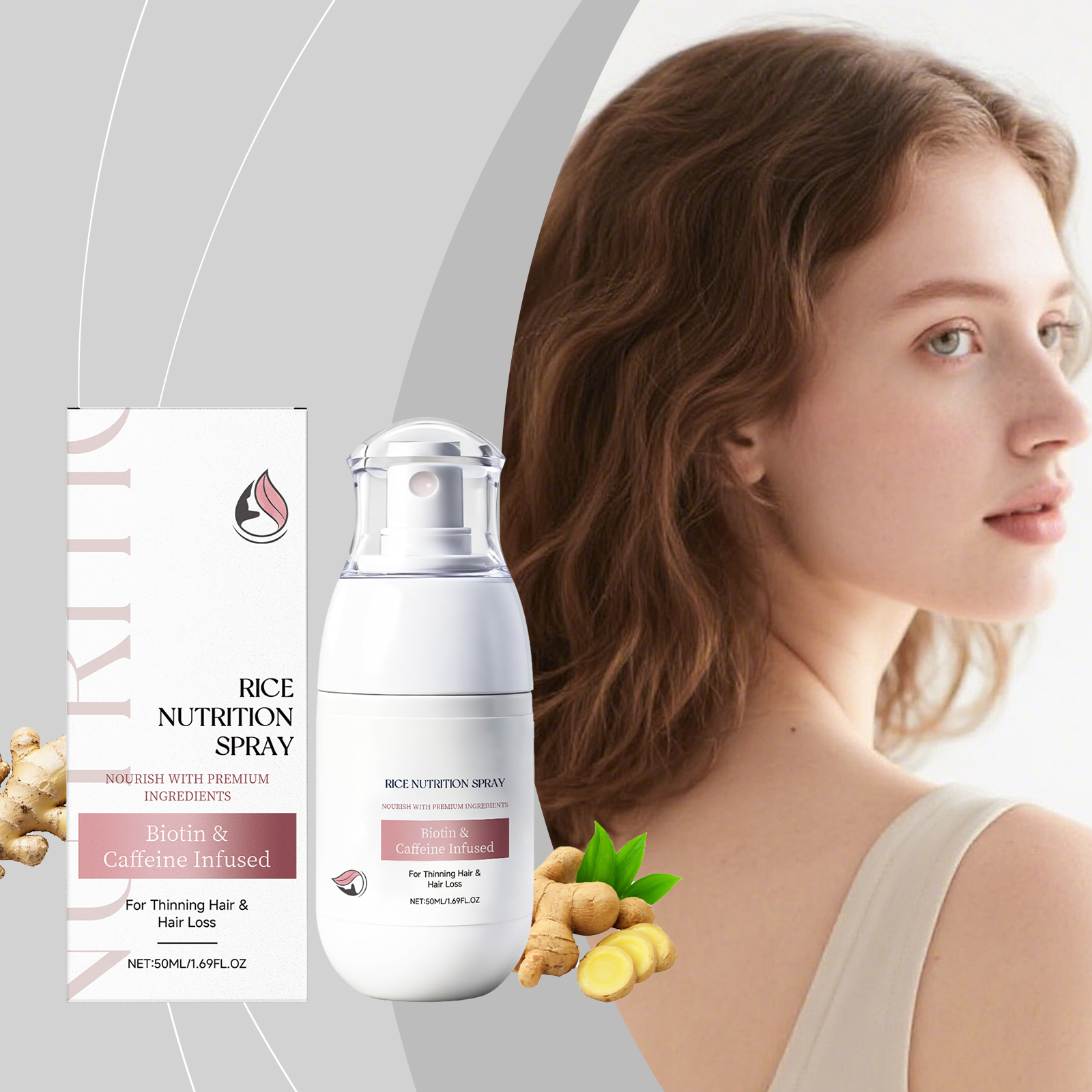 Scalp Nourishing Spray Hair Thickening Treatment Reduce Breakage Volumizing Mist Rosemary Essential Oil Care Strengthen Roots ﻿