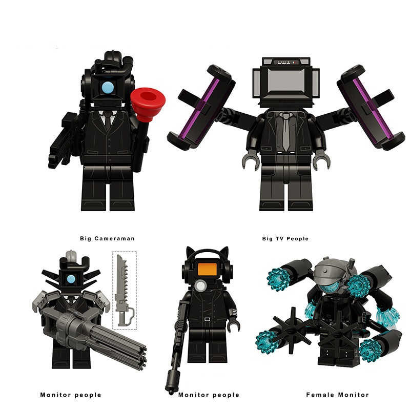 (Style B) Toilet Man Game Mini Figures Toy Building Blocks Set Construction Collection for Imaginative Games Decoration and Gifts for Kids