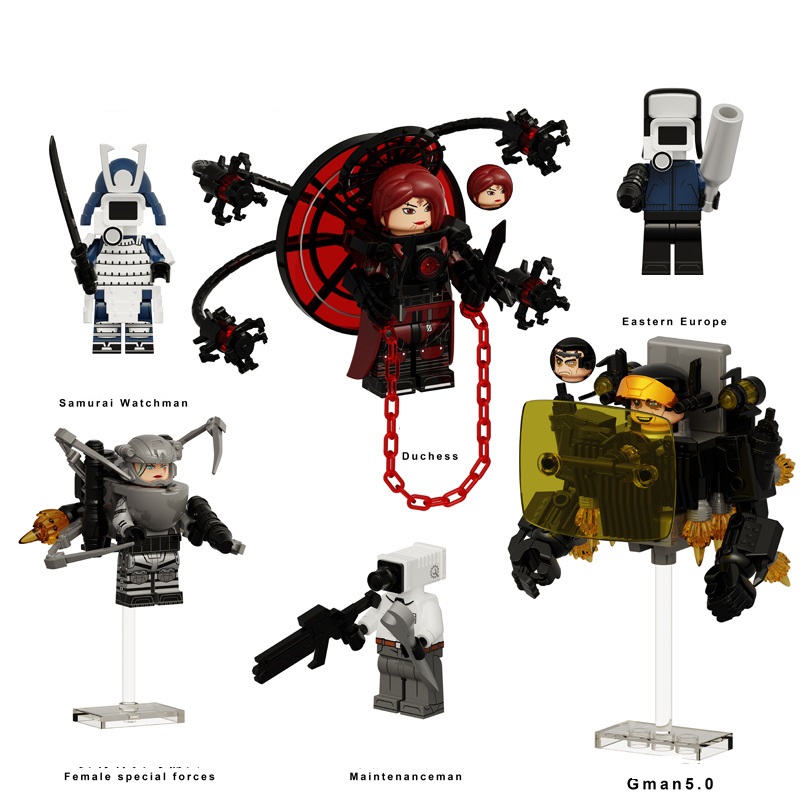 (Style B) Toilet Man Game Mini Figures Toy Building Blocks Set Construction Collection for Imaginative Games Decoration and Gifts for Kids