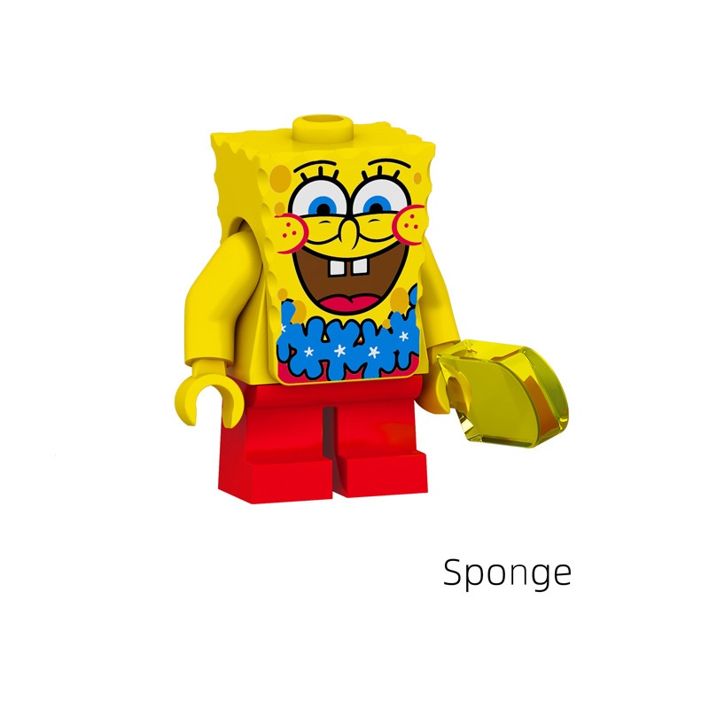Cartoon Mini Figures SpongeBob SquarePants Character Set Building Blocks Toys Gift for Kids Party Supplies Collectible Series