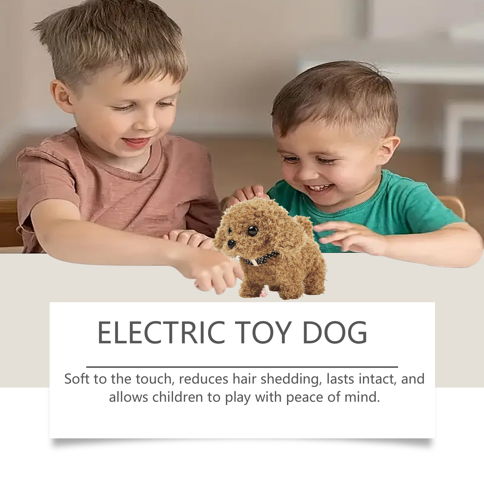 Electric Plush Simulation Dog Teddy Puppy Walking Sound Nodding Electronic Pet Toy For Christmas Gift New Year Gift