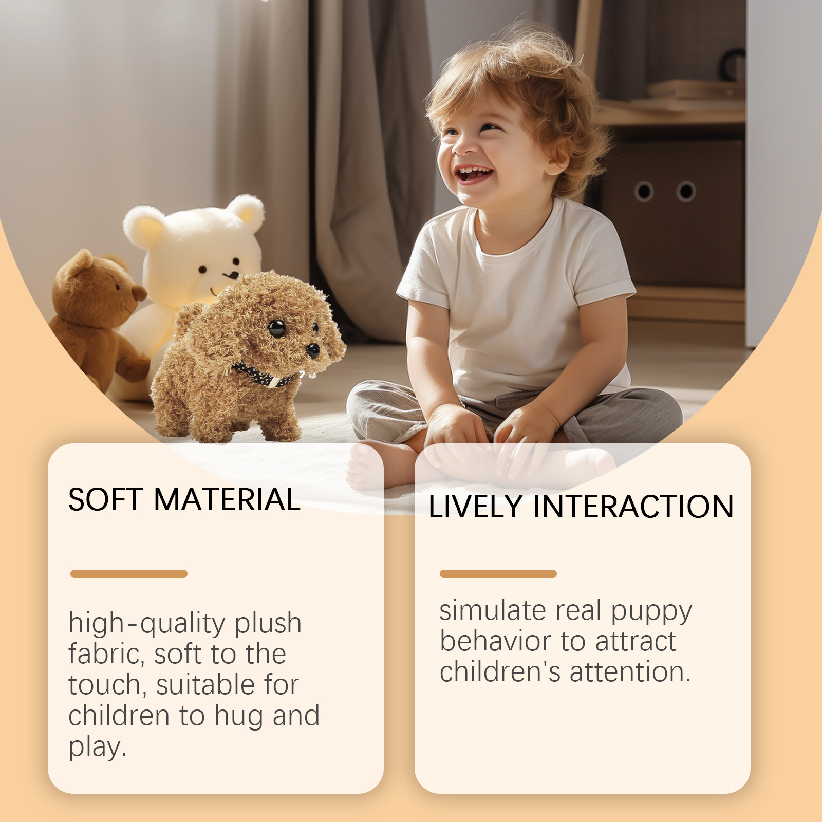 Electric Plush Simulation Dog Teddy Puppy Walking Sound Nodding Electronic Pet Toy For Christmas Gift New Year Gift