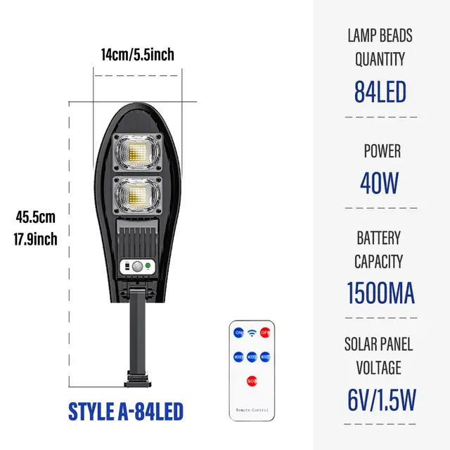 (42LED) LED Solar Lights Outdoor Garden Street Light With Motion Sensor and Remote Control Waterproof Wall Light for Garage Floodlight