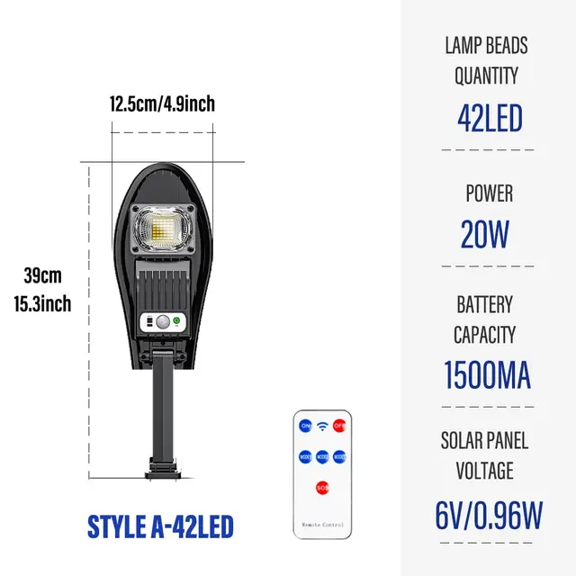 LED Solar Lights Outdoor Garden Street Light With Motion Sensor and Remote Control Waterproof Wall Light for Garage Floodlight