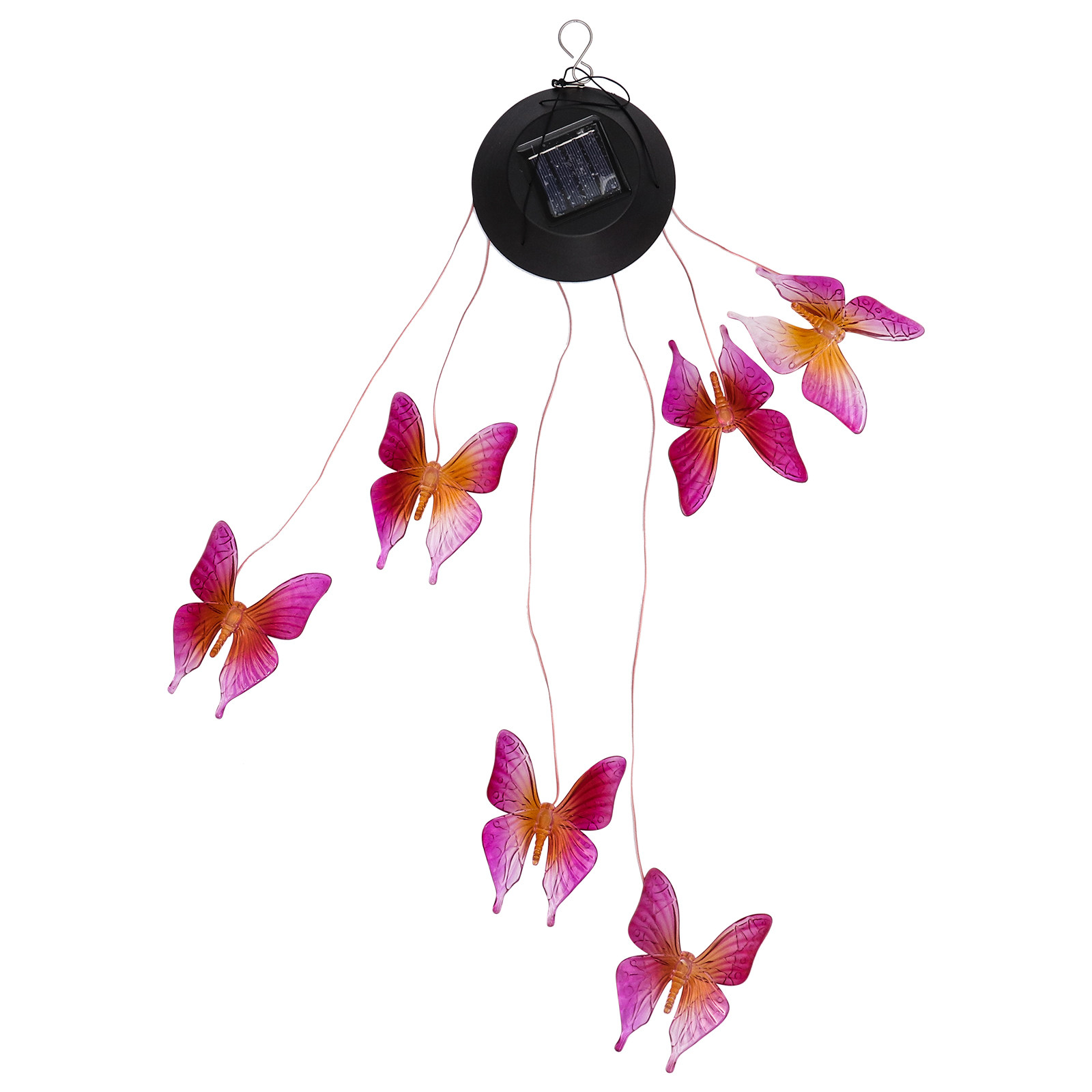 6-Light Solar Wind Chime Lamp LED Hanging Color Changing Garden Light Outdoor Decor for Patio Yard Tree Living Room Bedroom
