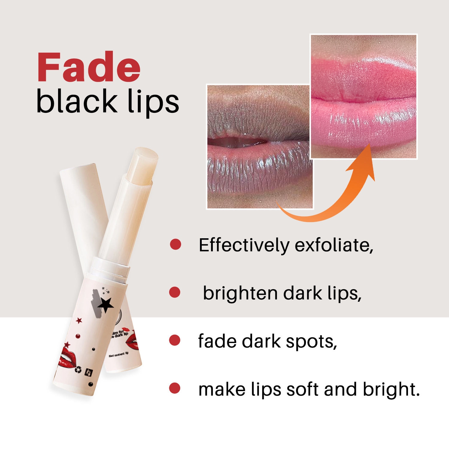 Lip Balm Gentle Moisturising Dark Lip Corrector Lip Care Treatment for Daily Home Use Natural 10g