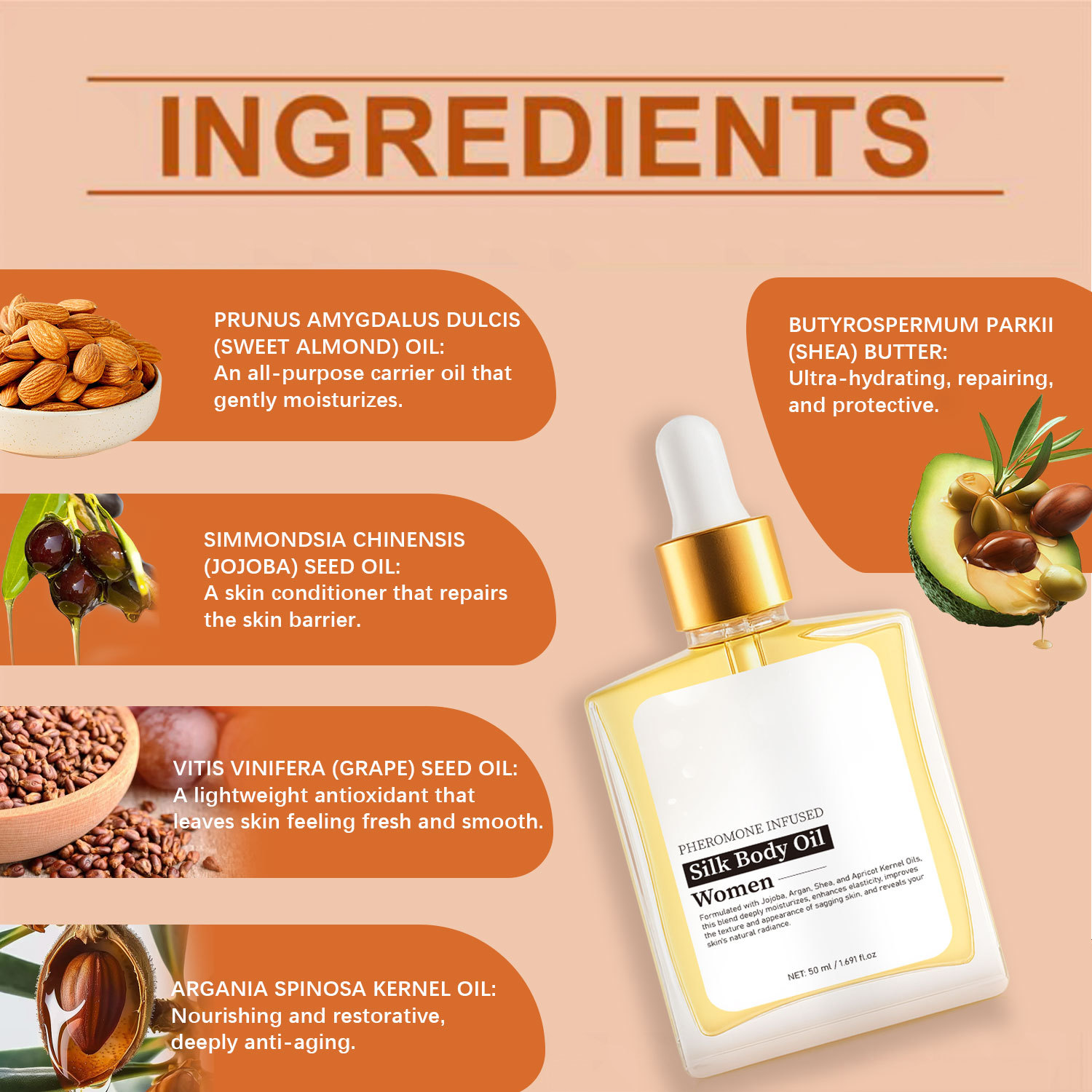 Silk Body Oil For Dry Skin Nourishing Hydration And Gentle Moisture Care Daily Smoothing Treatment Oil