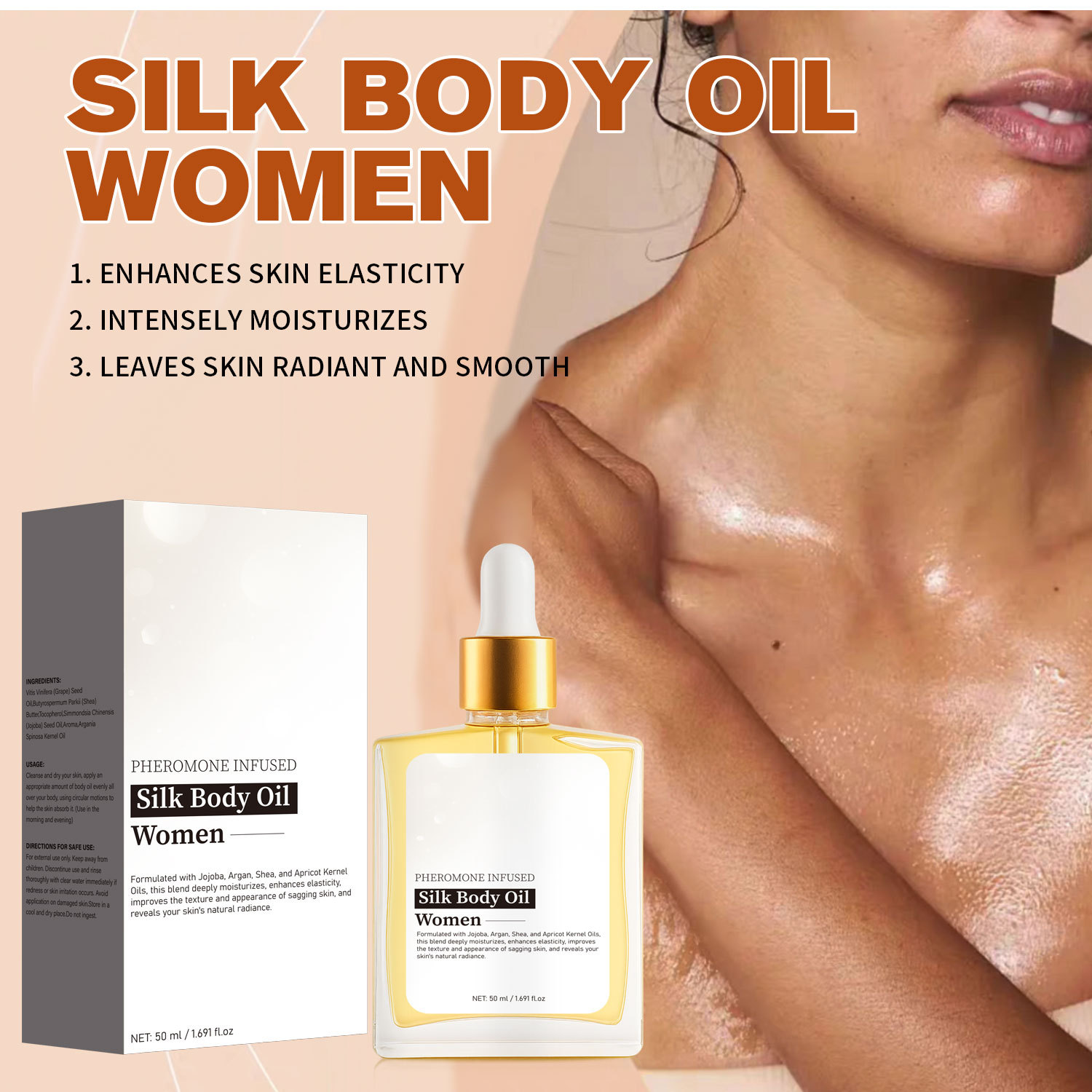 Silk Body Oil For Dry Skin Nourishing Hydration And Gentle Moisture Care Daily Smoothing Treatment Oil