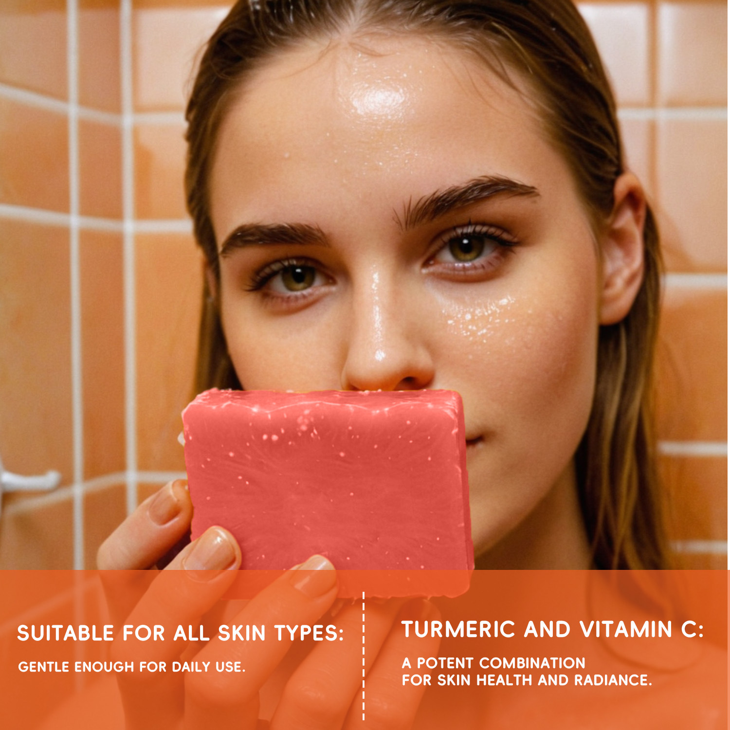 Turmeric Vitamin C Kojic Acid Soap Brightening Exfoliating For Even Skin Tone Daily Face And Body Cleansing Bar 100g
