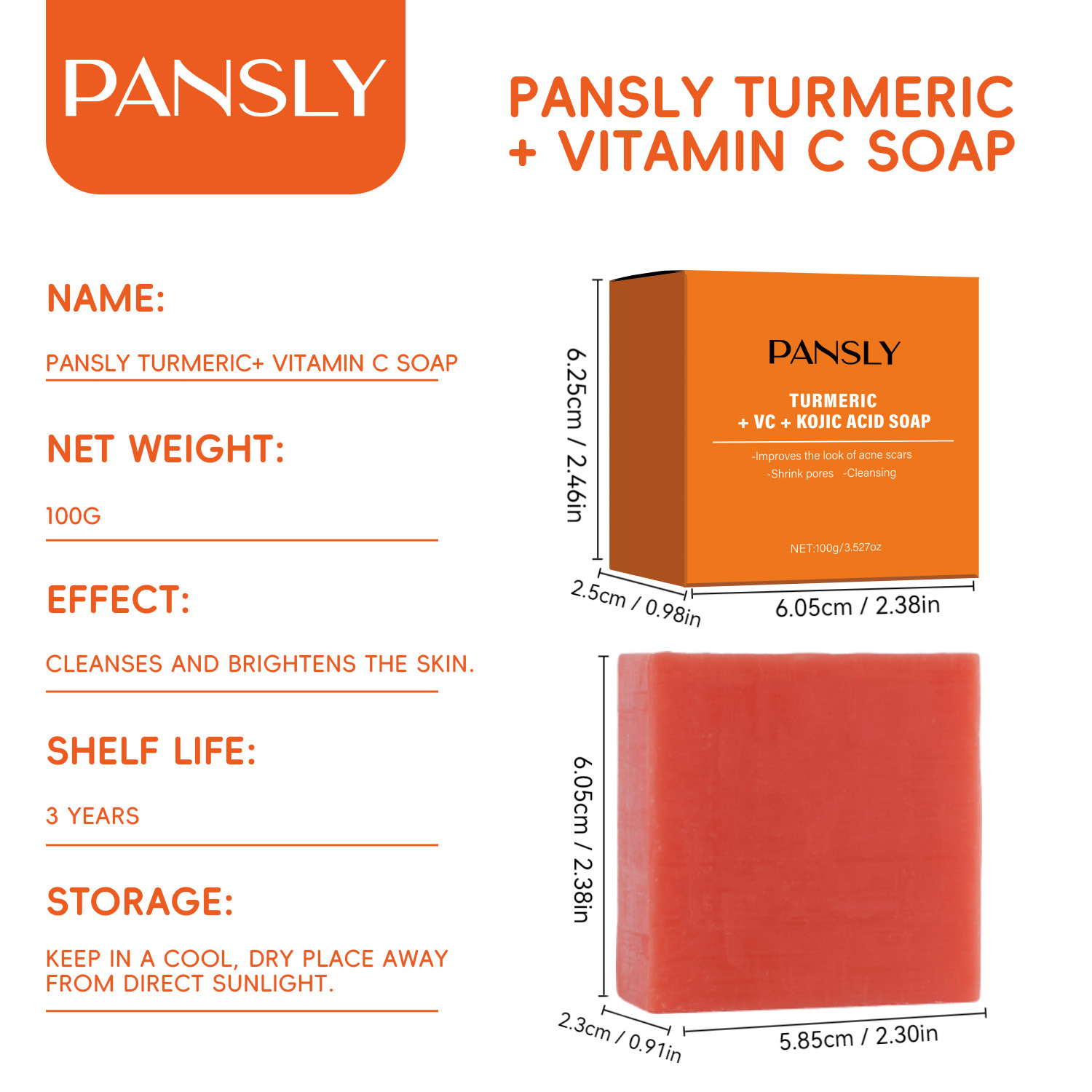 Turmeric Vitamin C Kojic Acid Soap Brightening Exfoliating For Even Skin Tone Daily Face And Body Cleansing Bar 100g