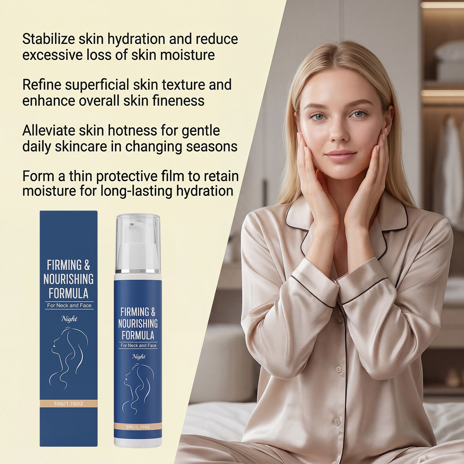 Firming Nourishing Night Cream Mild Care Light Weight Hydrating For Daily Dry Skin Use