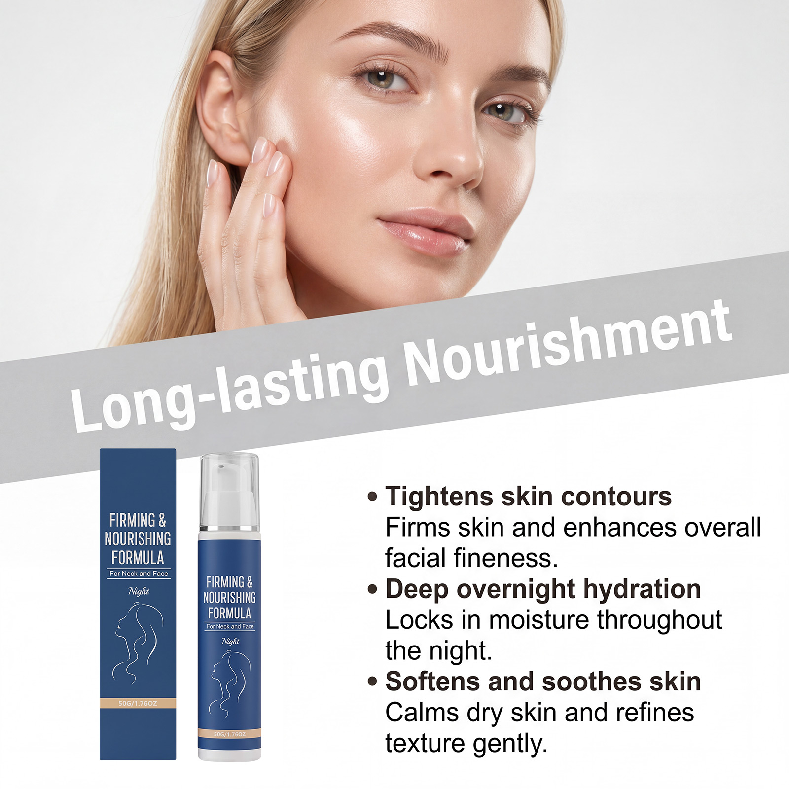 Firming Nourishing Night Cream Mild Care Light Weight Hydrating For Daily Dry Skin Use