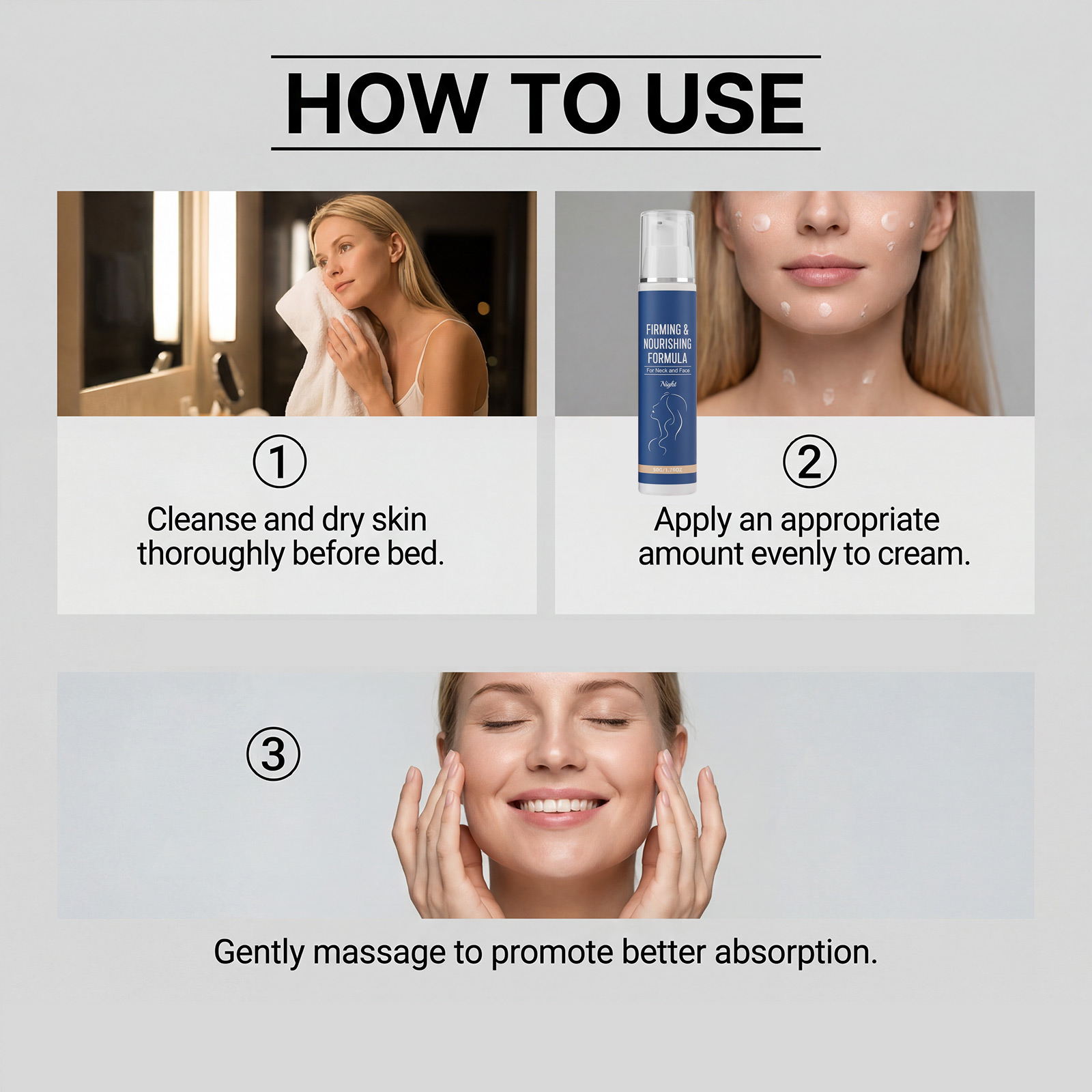 Firming Nourishing Night Cream Mild Care Light Weight Hydrating For Daily Dry Skin Use