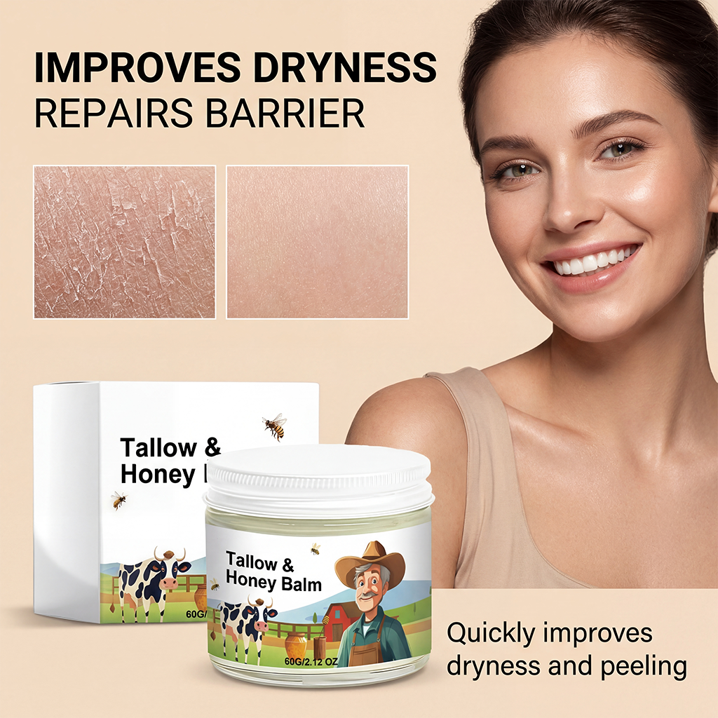 Tallow Honey Facial Cream Daily Moisturizing Soft Smooth Delicate Refreshing Fast Absorbing Hydrating Care For Face Skin