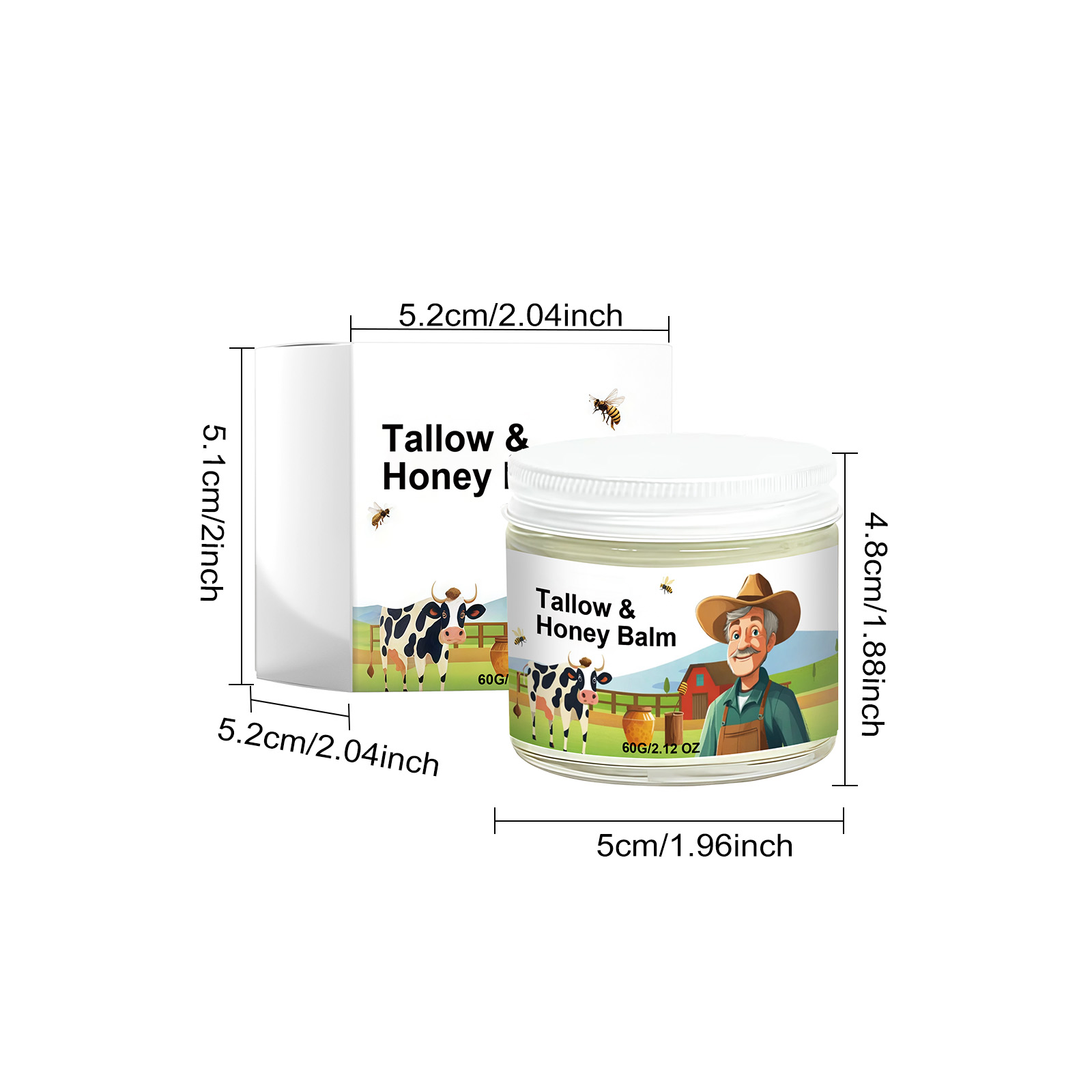 Tallow Honey Facial Cream Daily Moisturizing Soft Smooth Delicate Refreshing Fast Absorbing Hydrating Care For Face Skin
