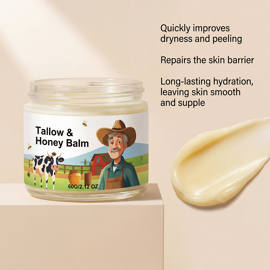 Tallow Honey Facial Cream Daily Moisturizing Soft Smooth Delicate Refreshing Fast Absorbing Hydrating Care For Face Skin