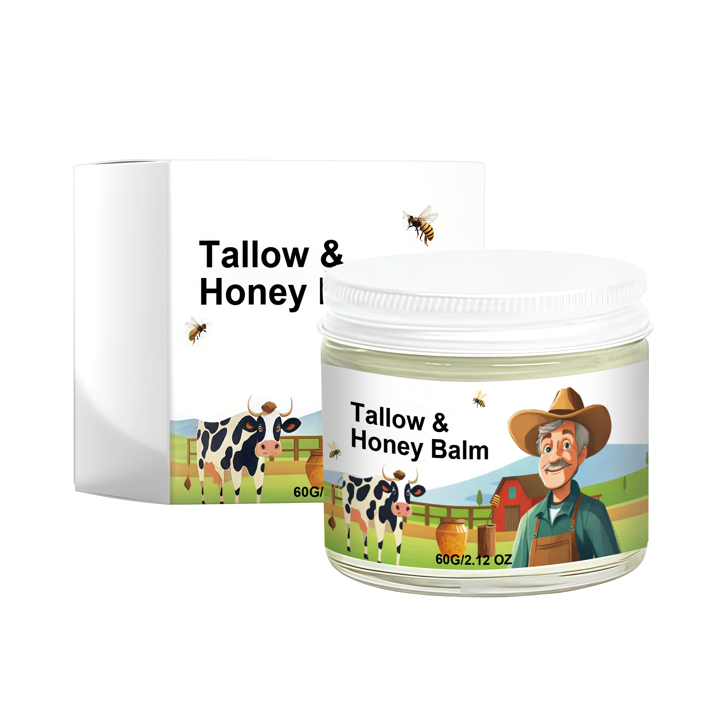 Tallow Honey Facial Cream Daily Moisturizing Soft Smooth Delicate Refreshing Fast Absorbing Hydrating Care For Face Skin