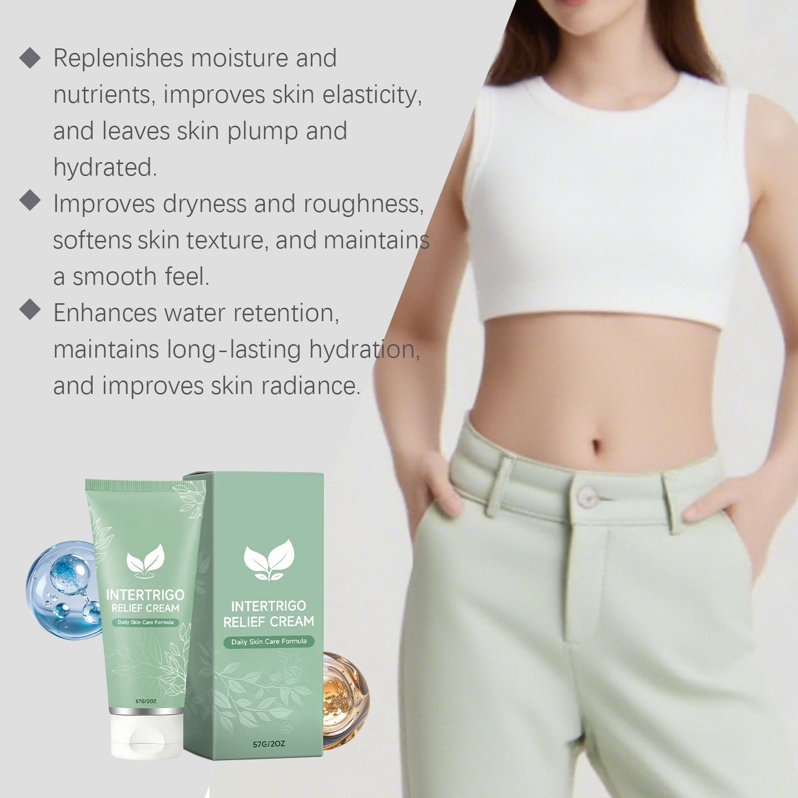 Skin Care Cream Mild Gentle Hydrated Delicate Refreshing Moisturizing Daily Comfort Light Care Body Skin