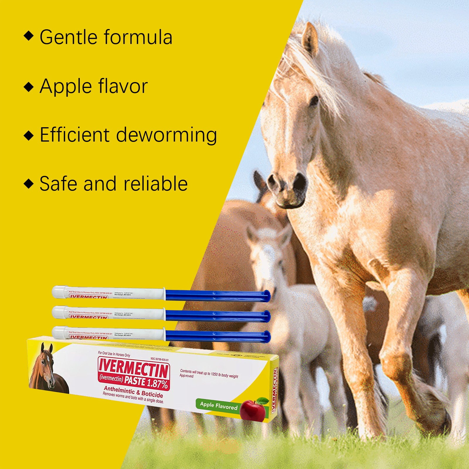 Apple Flavored Horse Ointment Mild Formula Repel Insects Regulate Balance Non Irritating Three Pack Special Care For Horses