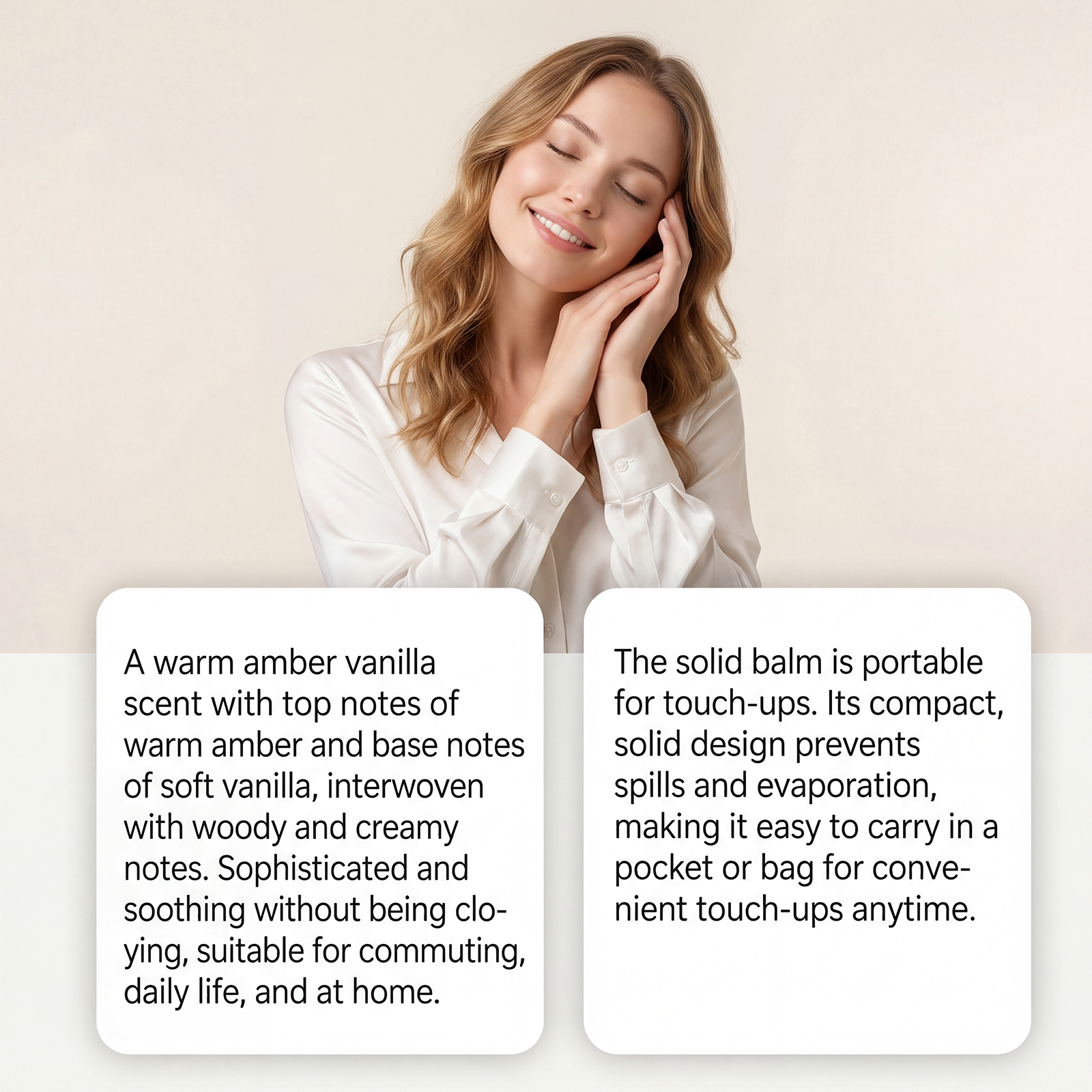 Solid Perfume Balm Amber Vanilla Sweet Scent Portable Easy Apply Create Atmosphere Show Elegant Taste Carry Along Side