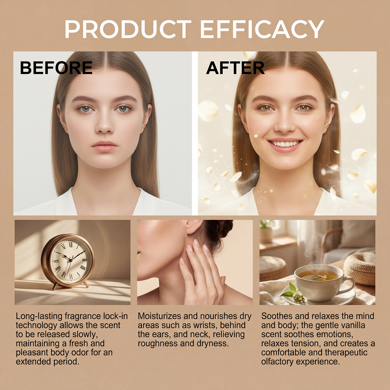 Solid Perfume Balm Amber Vanilla Sweet Scent Portable Easy Apply Create Atmosphere Show Elegant Taste Carry Along Side