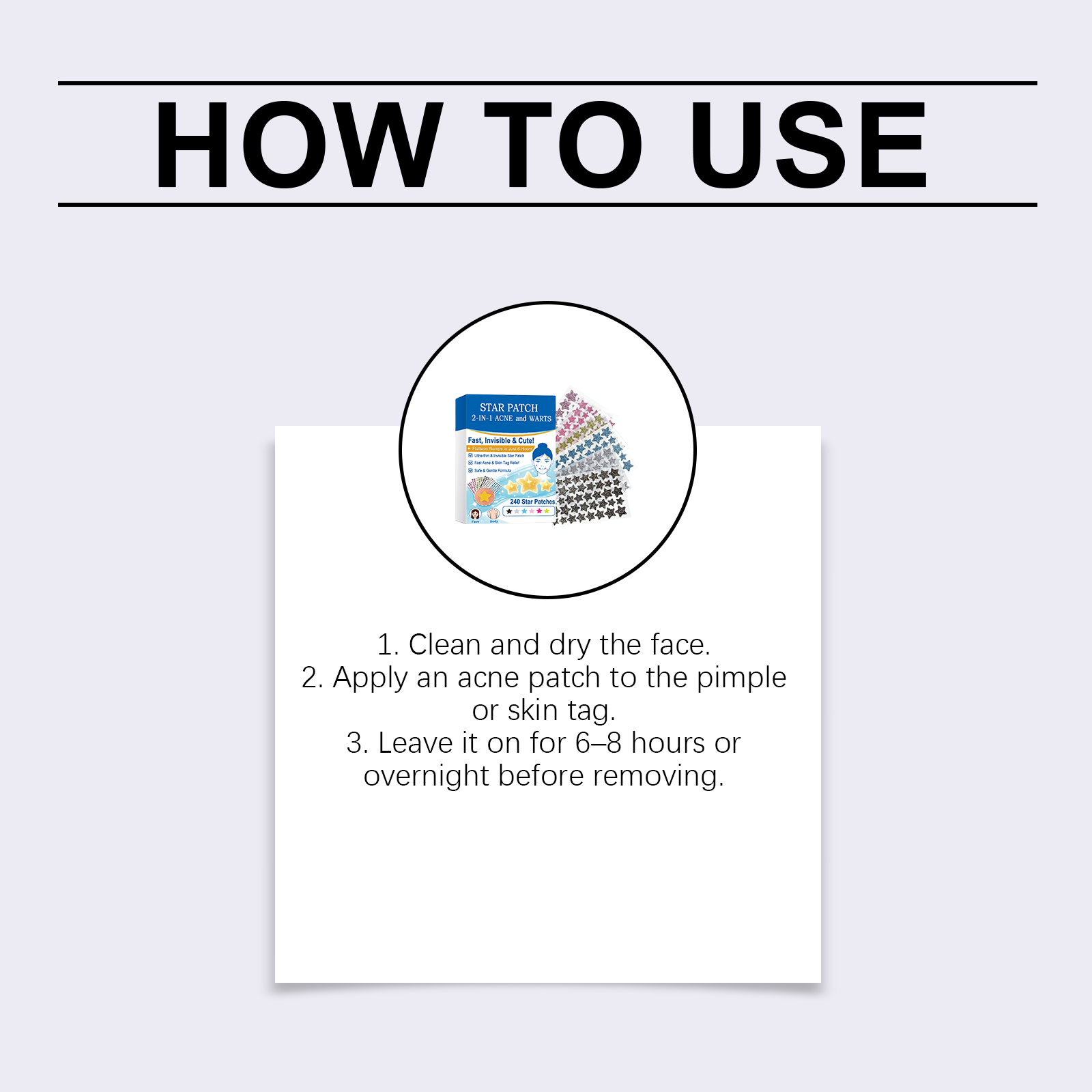 Star Colored Acne Patches Gentle Clean Skin Surface Thin Invisible Long Last Secure Tear Mild Comfort Skin Care