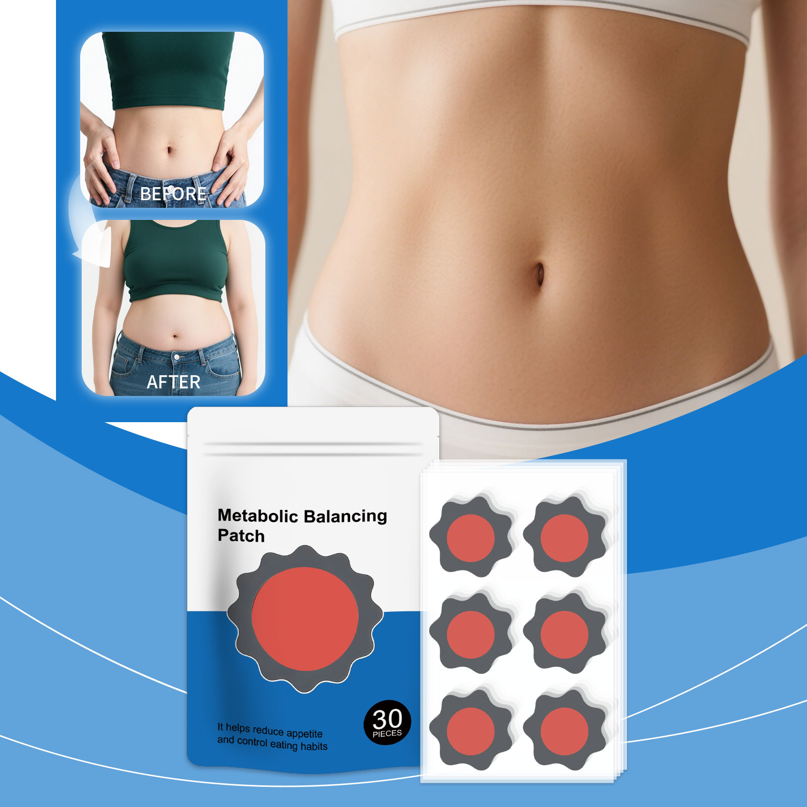 Body Care Patch Mild Light Convenient Hydrate Skin Soft Fit Support Figure Daily Management