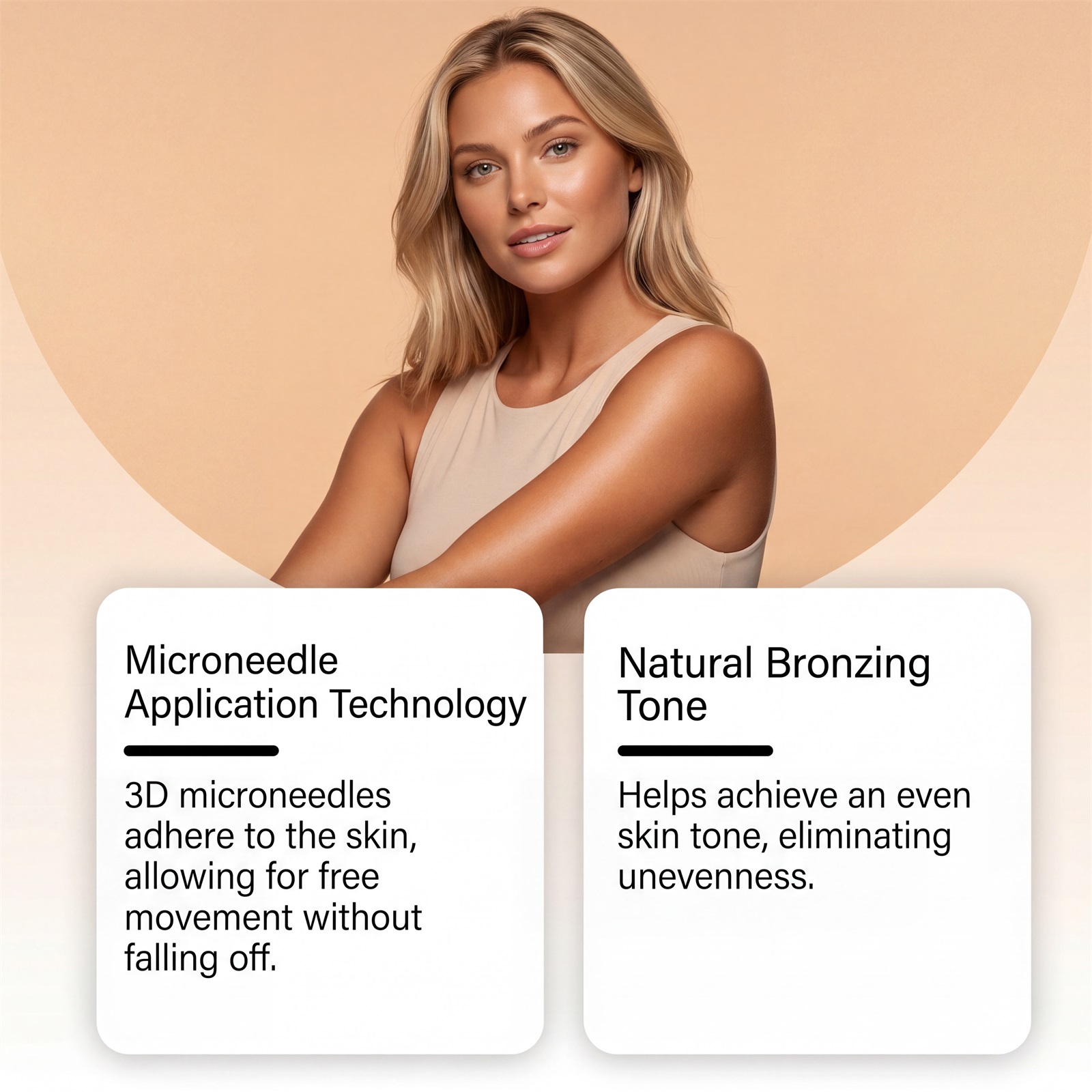Transdermal Tanning Patch Sunless Microneedle Fit Fast Coloring Allantoin Moisturizing Natural Skin Tone Care