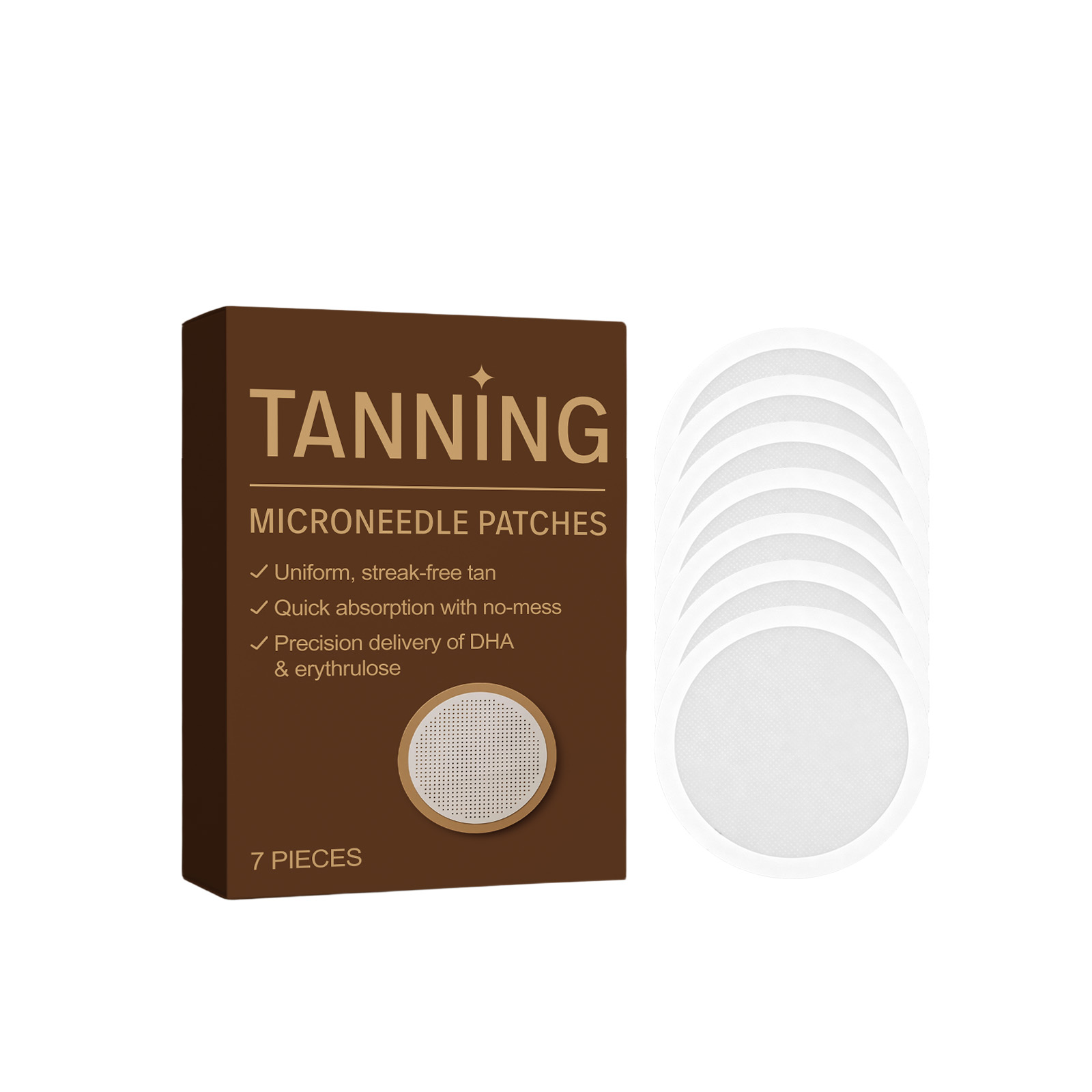 Transdermal Tanning Patch Sunless Microneedle Fit Fast Coloring Allantoin Moisturizing Natural Skin Tone Care