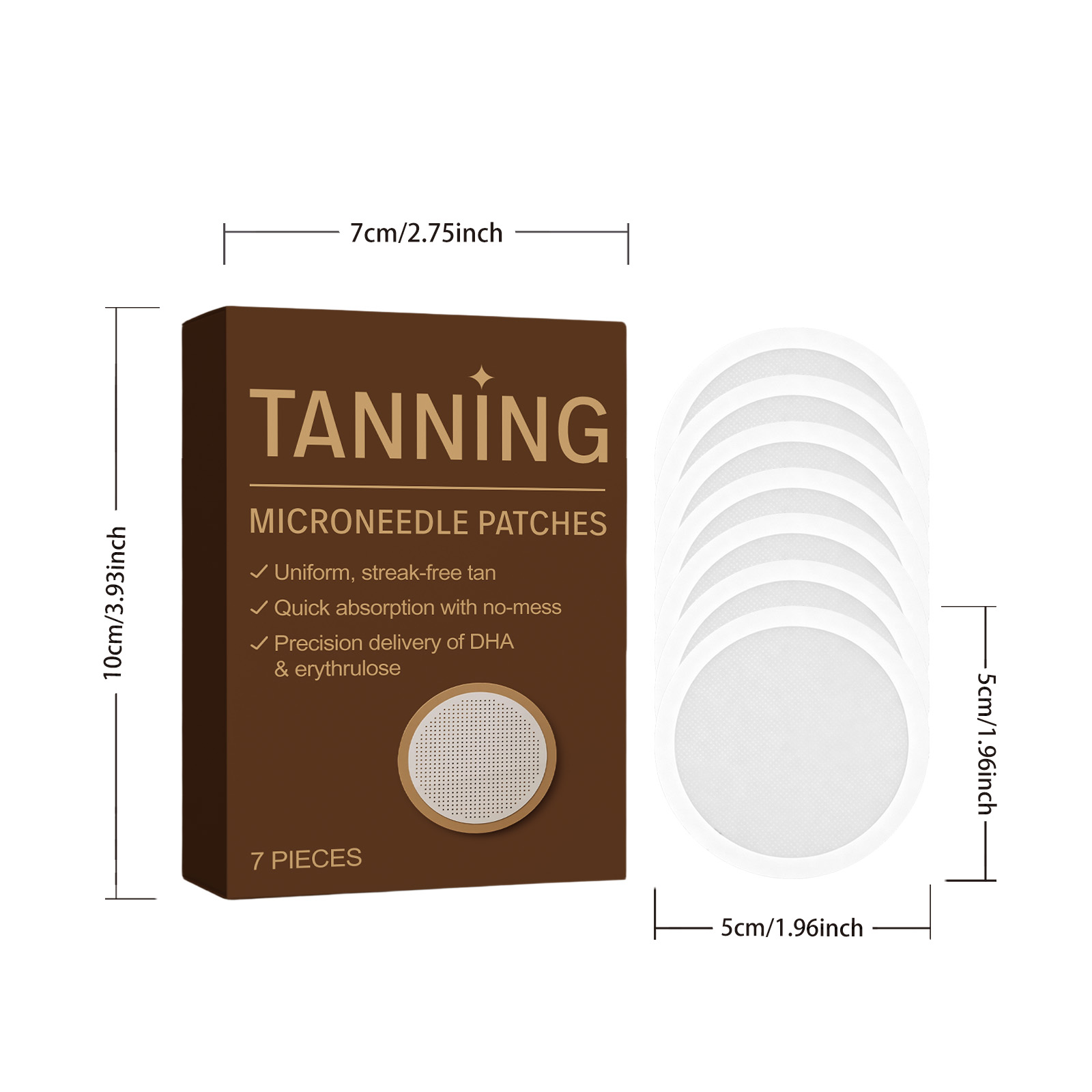 Transdermal Tanning Patch Sunless Microneedle Fit Fast Coloring Allantoin Moisturizing Natural Skin Tone Care