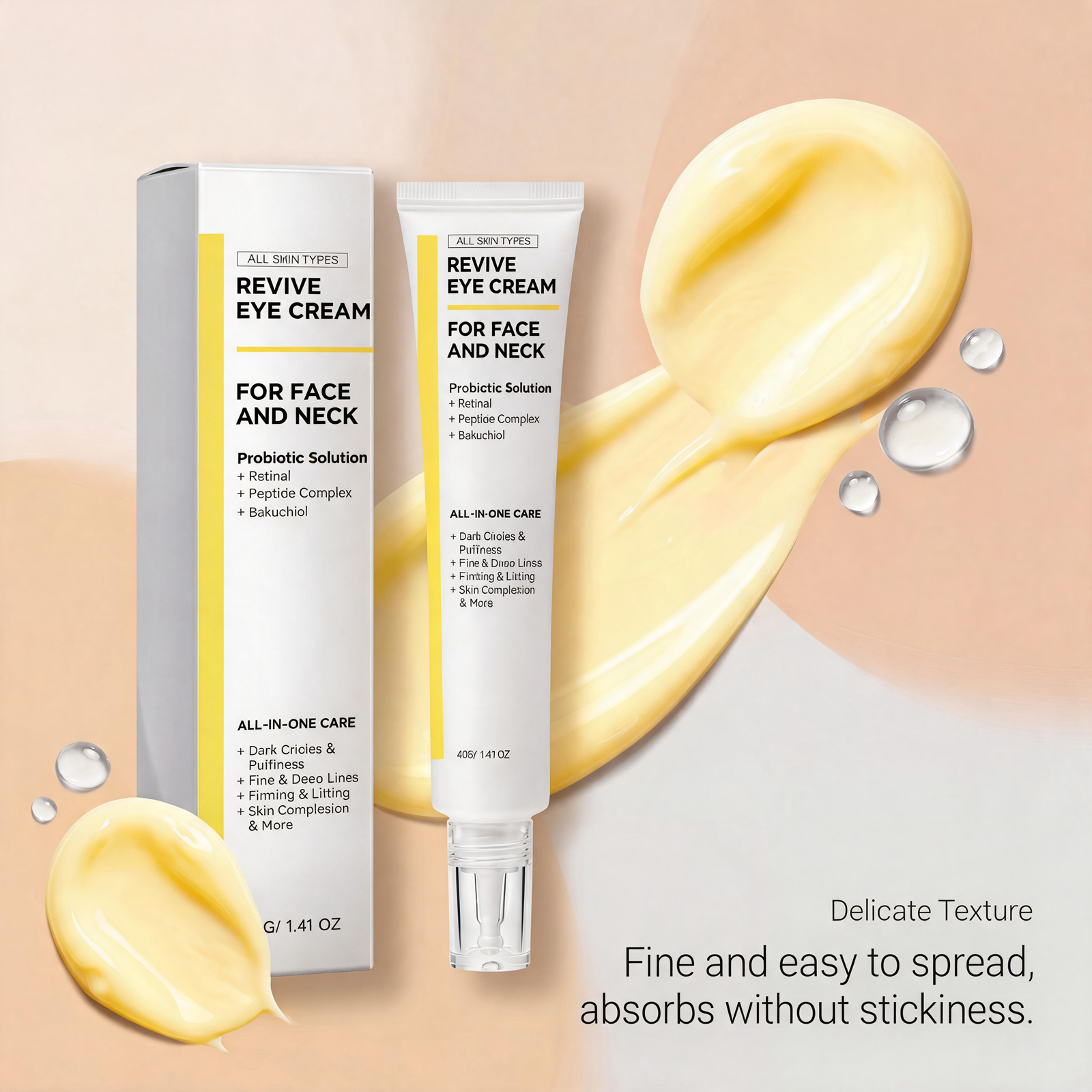 Revitalizing Eye Cream Mild Ingredients Hydrating Moisturizing Delicate Care Daily Gentle Massage Periorbital Skin