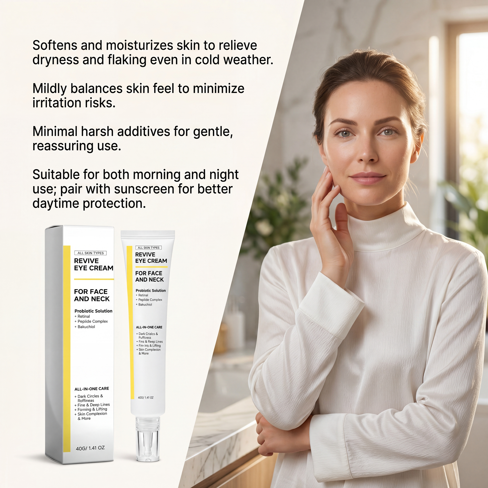 Revitalizing Eye Cream Mild Ingredients Hydrating Moisturizing Delicate Care Daily Gentle Massage Periorbital Skin