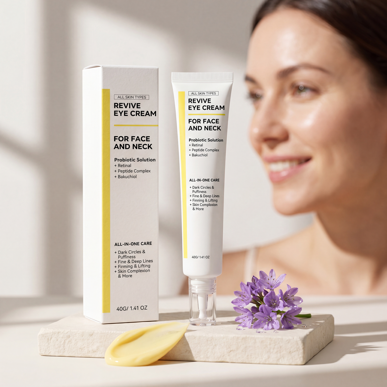 Revitalizing Eye Cream Mild Ingredients Hydrating Moisturizing Delicate Care Daily Gentle Massage Periorbital Skin