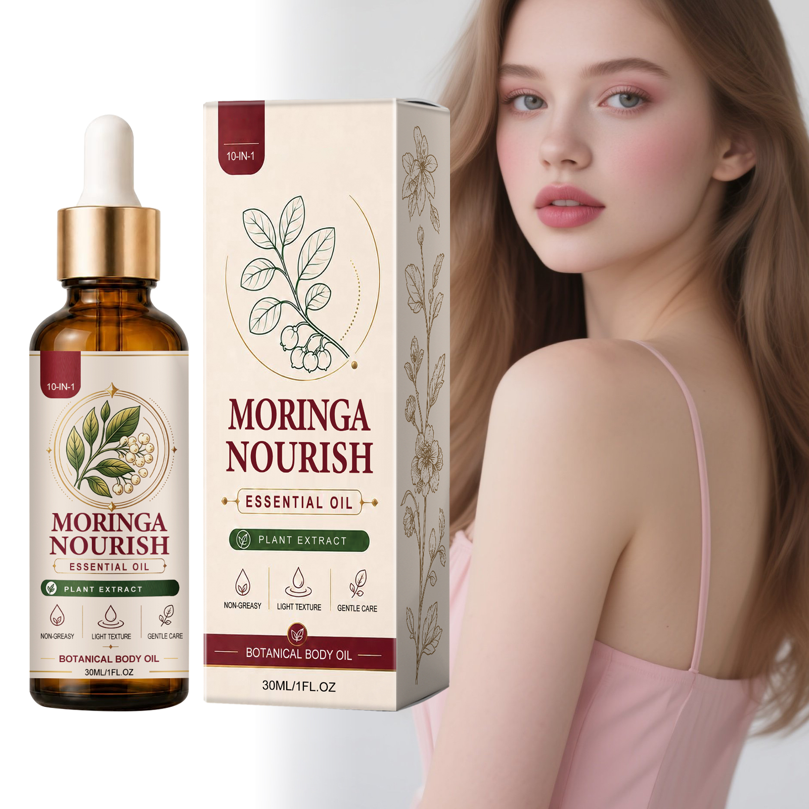 Moringa Nourishing Essential Oil Light Hydrating Soft Delicate Skin Daily Massage Care