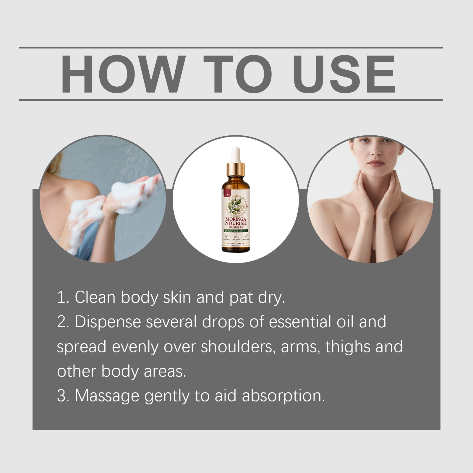 Moringa Nourishing Essential Oil Light Hydrating Soft Delicate Skin Daily Massage Care