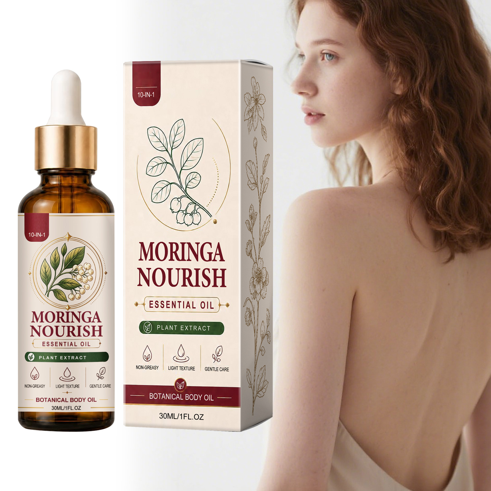Moringa Nourishing Essential Oil Light Hydrating Soft Delicate Skin Daily Massage Care