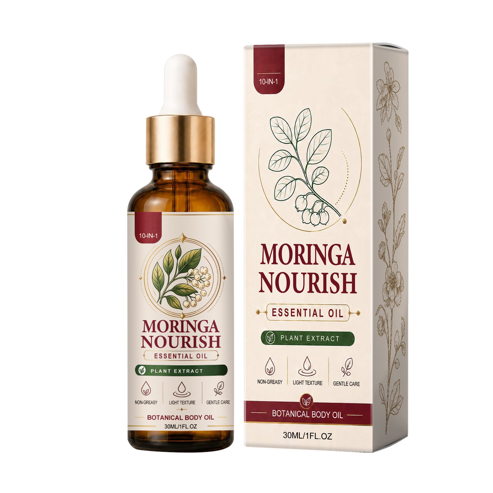 Moringa Nourishing Essential Oil Light Hydrating Soft Delicate Skin Daily Massage Care
