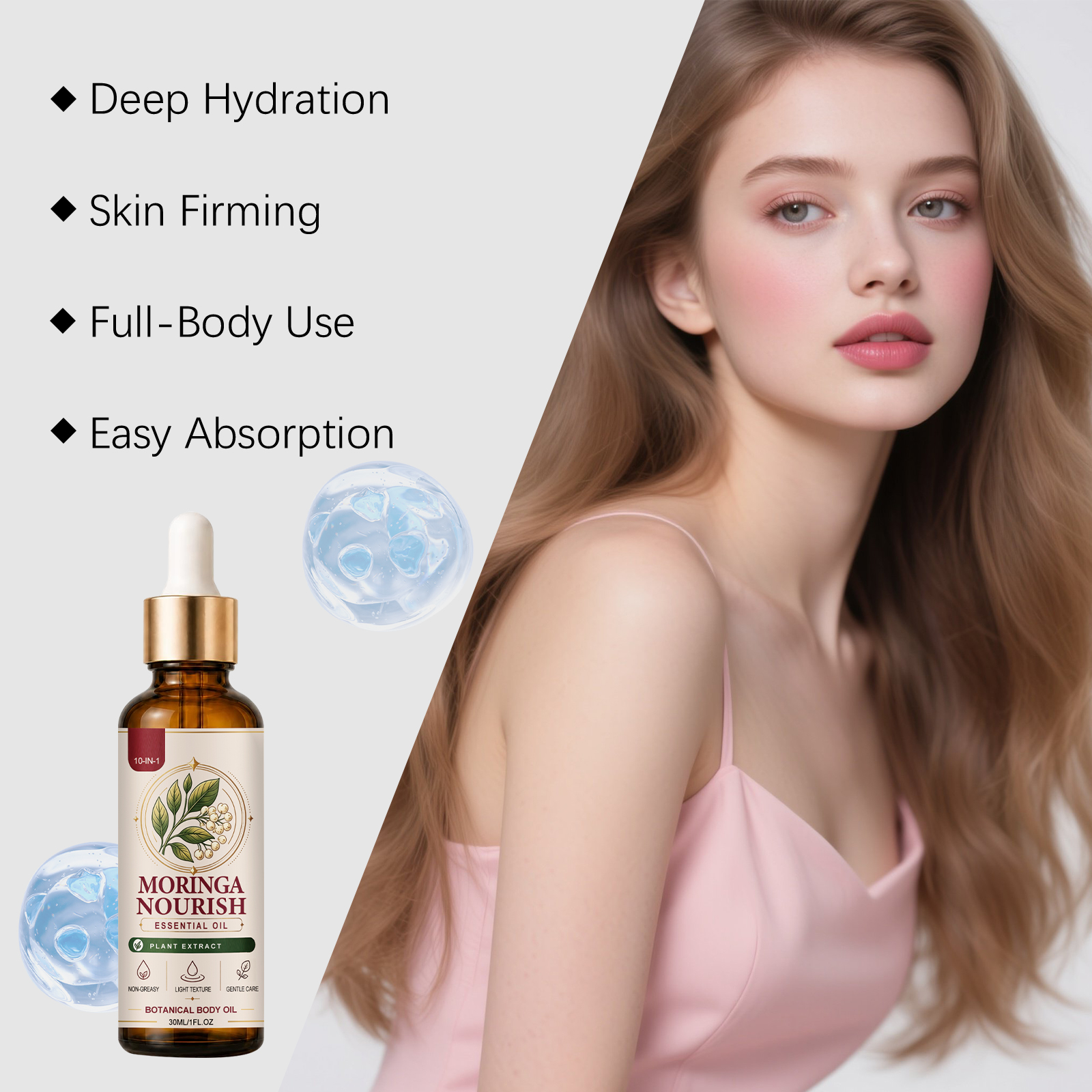 Moringa Nourishing Essential Oil Light Hydrating Soft Delicate Skin Daily Massage Care