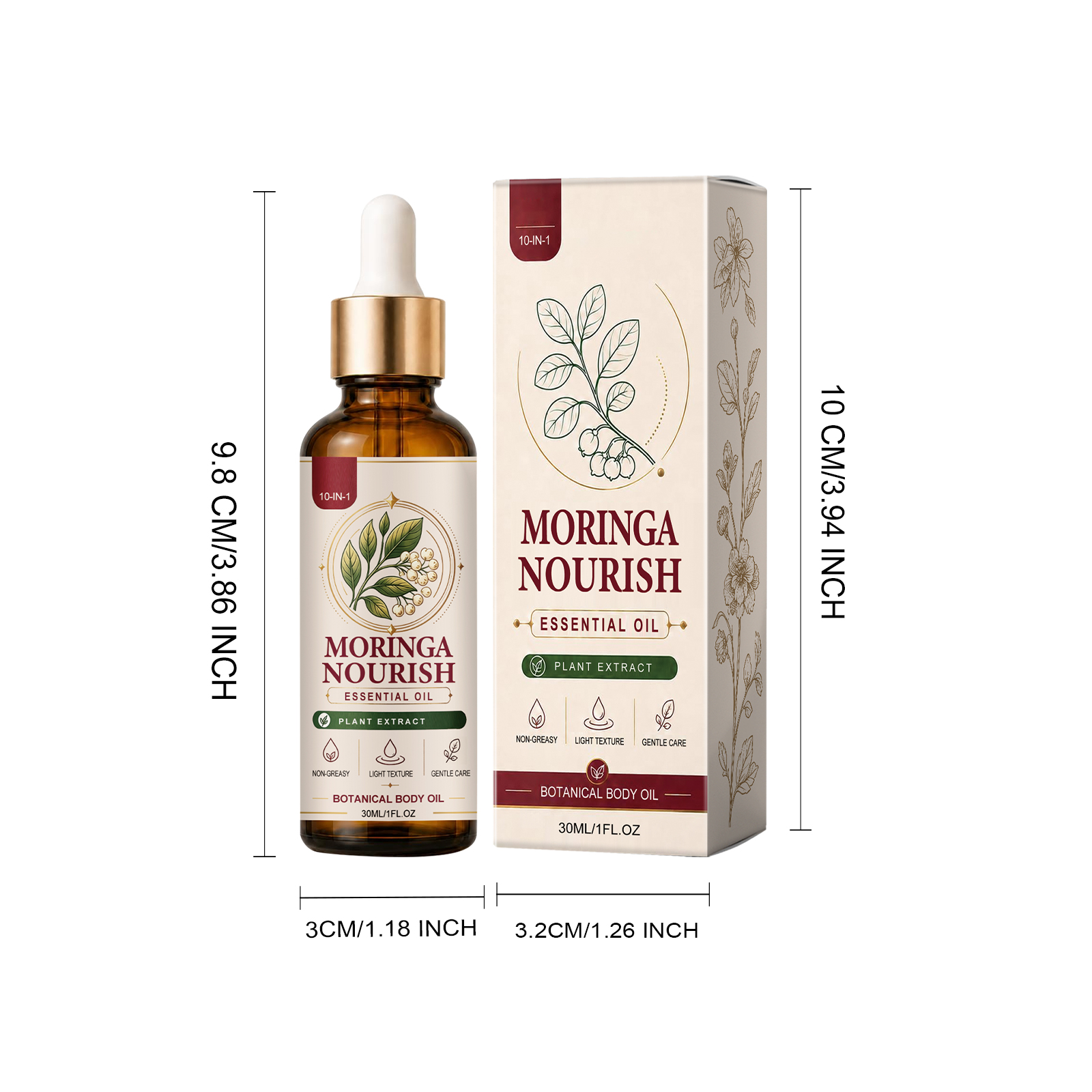 Moringa Nourishing Essential Oil Light Hydrating Soft Delicate Skin Daily Massage Care