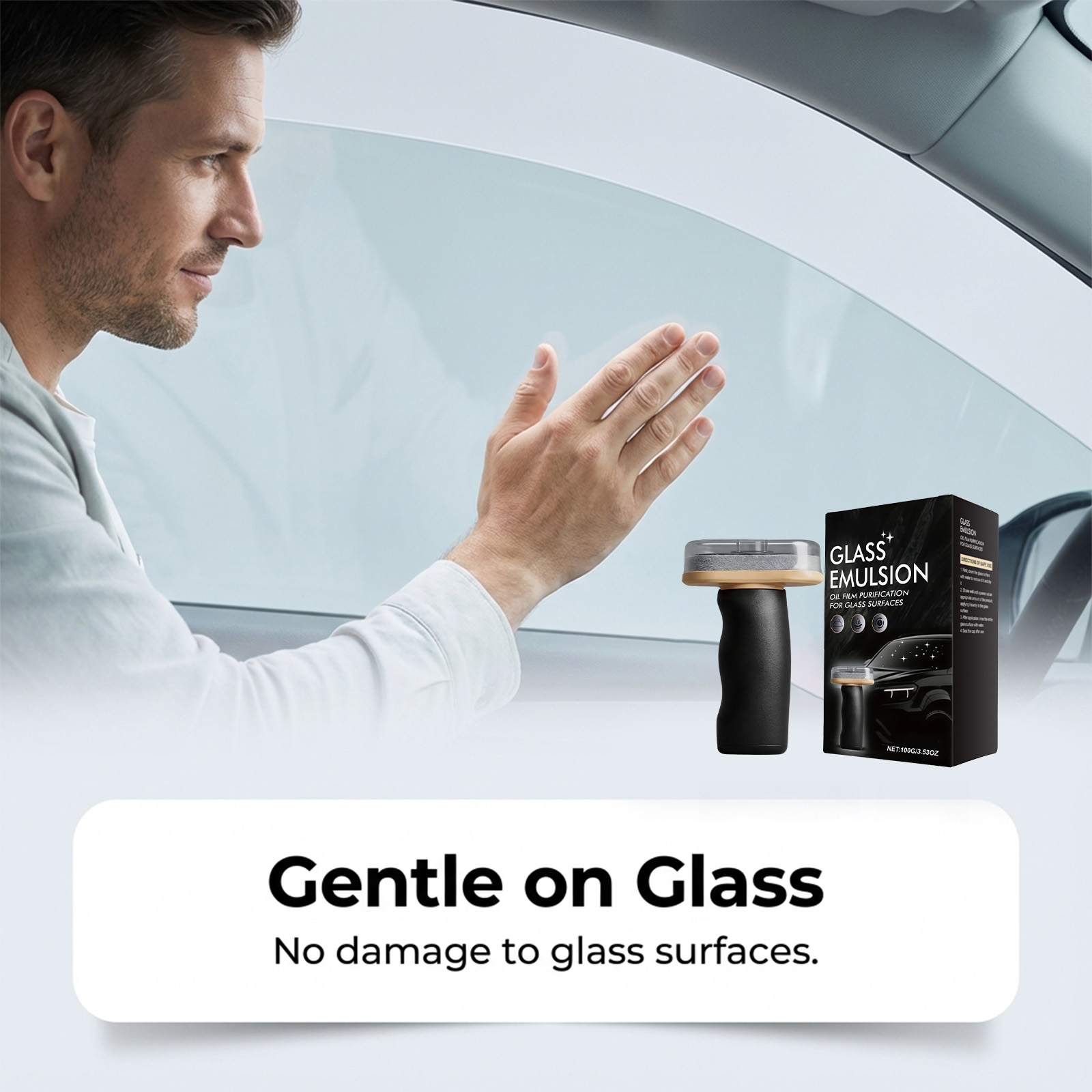 Glass Oil Film Brush Daily Maintenance Convenient Mild Remove Grease Clear Windows Rearview Mirrors Multiple Scenarios Applicable
