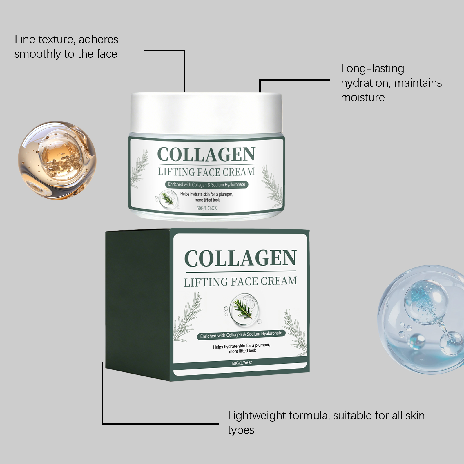 Lifting Line Face Cream Even Skin Tone Boost Skin Support Lock Moisture Smooth Quick Absorb