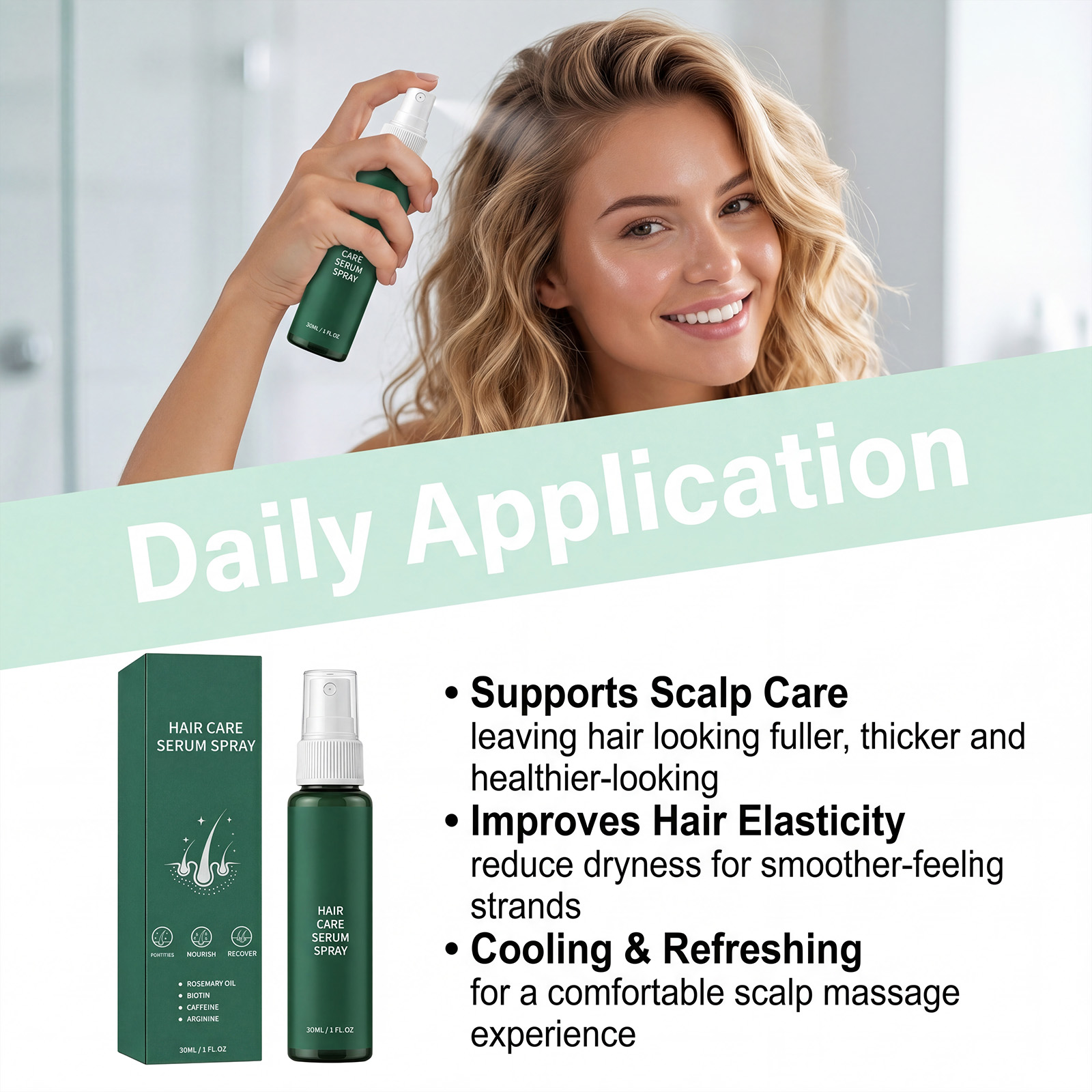 Hair Care Essence Spray Mild Scalp Hair Care Refreshing Texture Daily Hair Maintenance Use