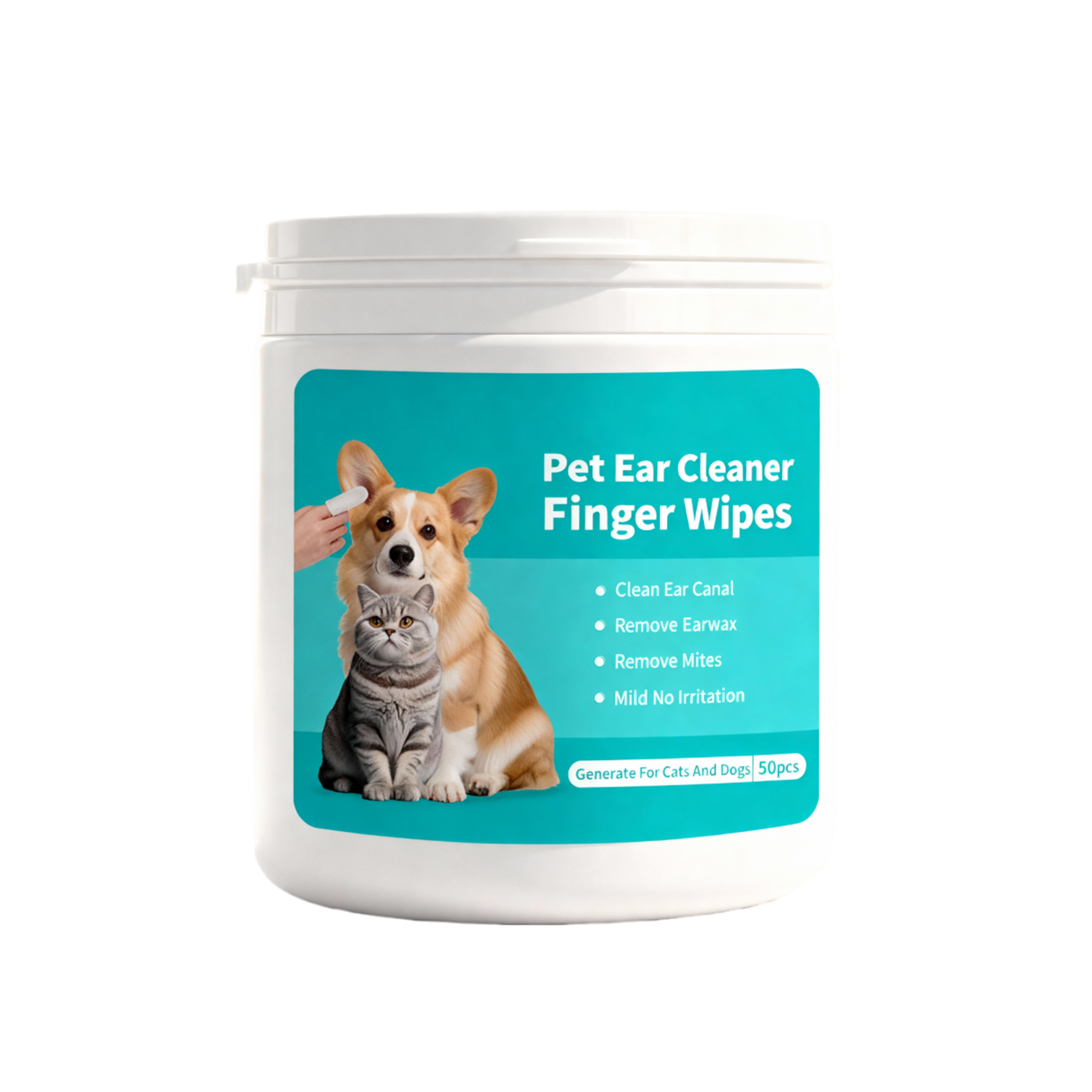 Pet Ear Cleaning Finger Wipes Gentle Remove Ear Dirt Odor For Daily Pet Care