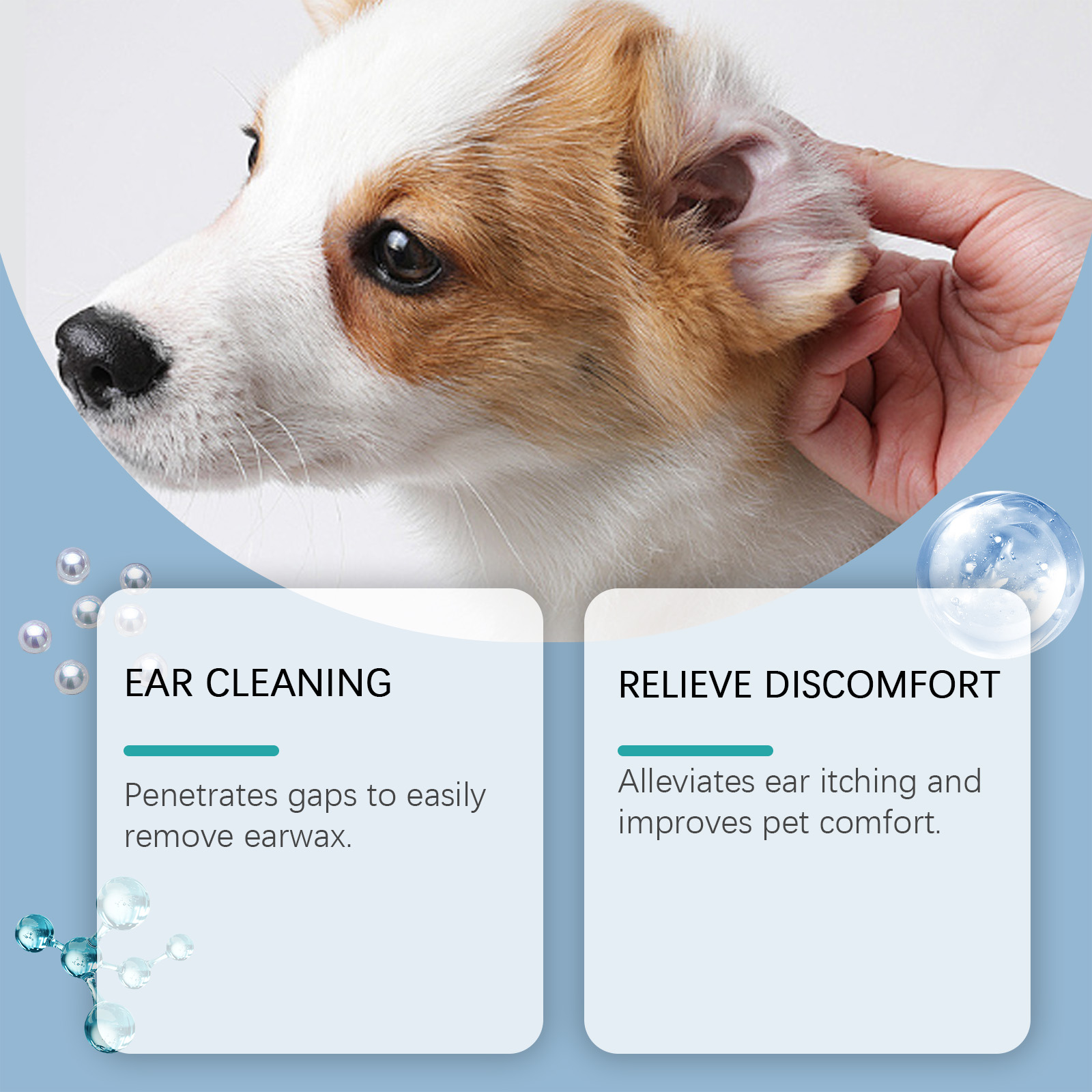 Pet Ear Cleaning Finger Wipes Gentle Remove Ear Dirt Odor For Daily Pet Care