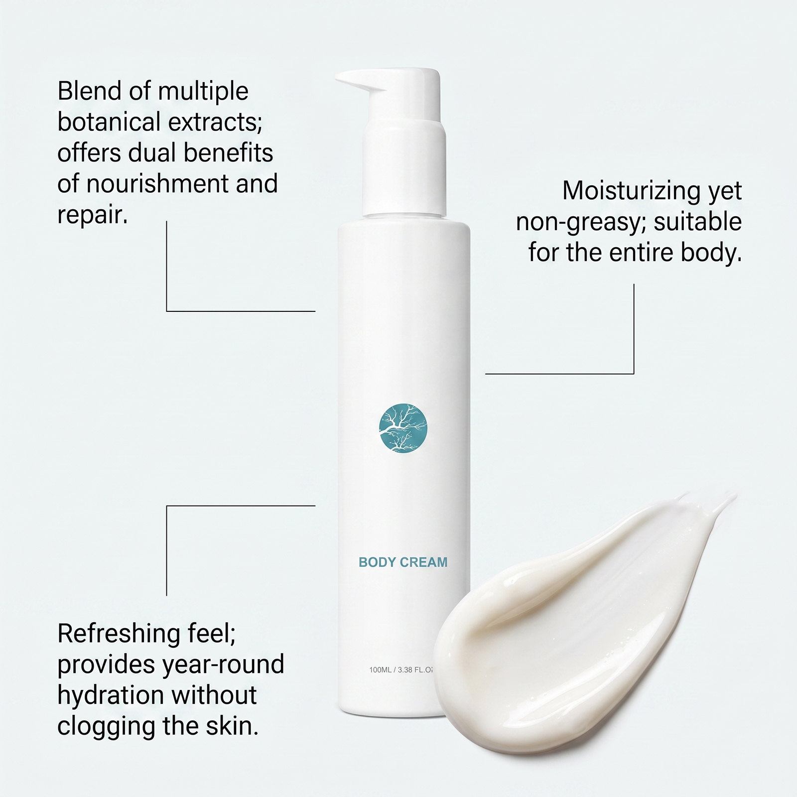 Moisturizing Body Cream Gentle Soft For Whole Body Daily Skin Care Lotion