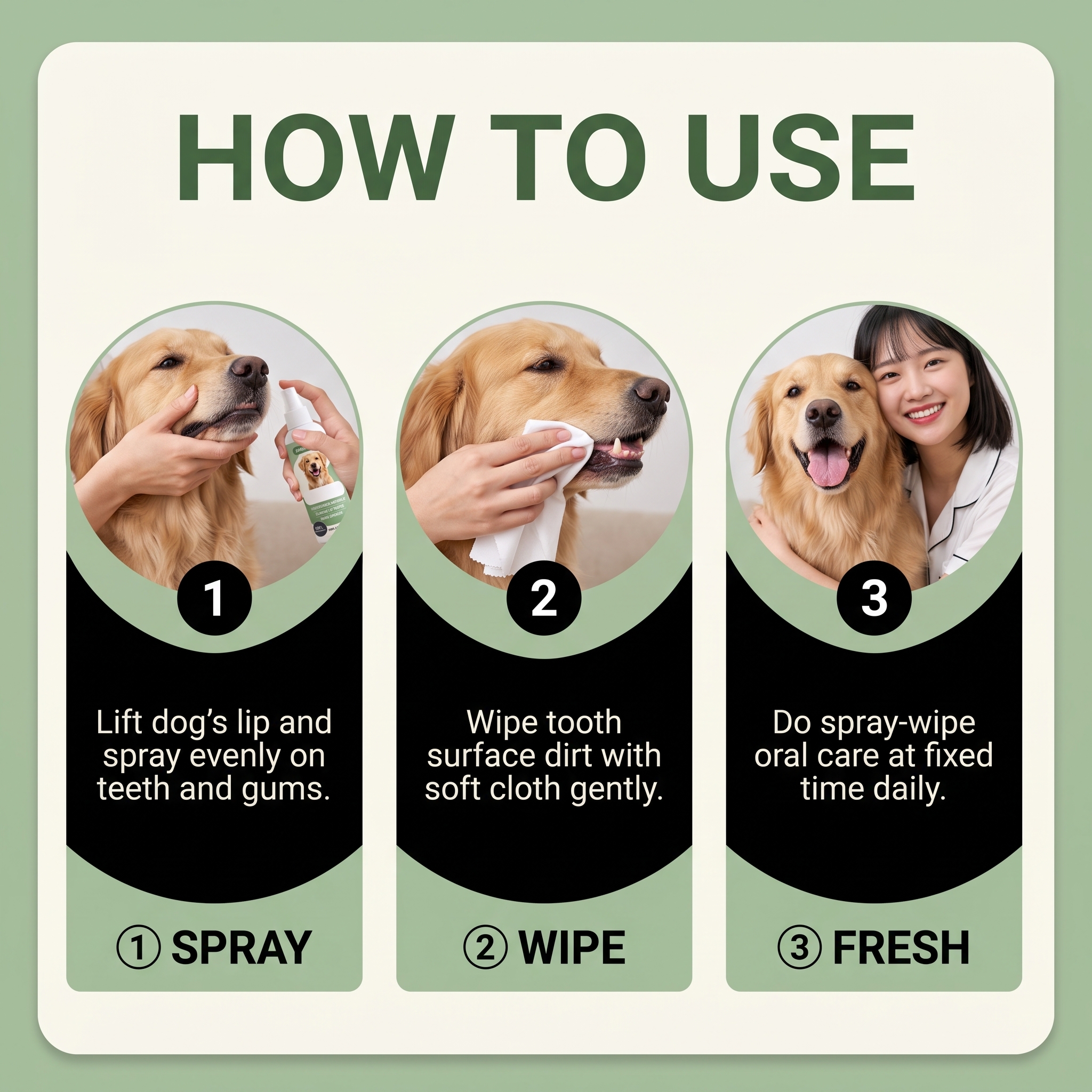 Pet Oral Spray Daily Mild Cleaning Fresh Breath Teeth Care Plaque Removal For Pets